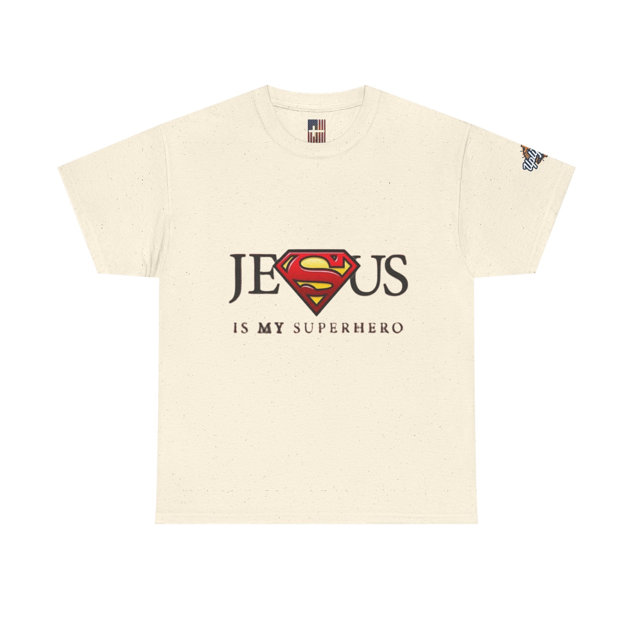 Jesus Is My Superhero T-Shirt — Faith-Based Superman-Inspired Tee Printify