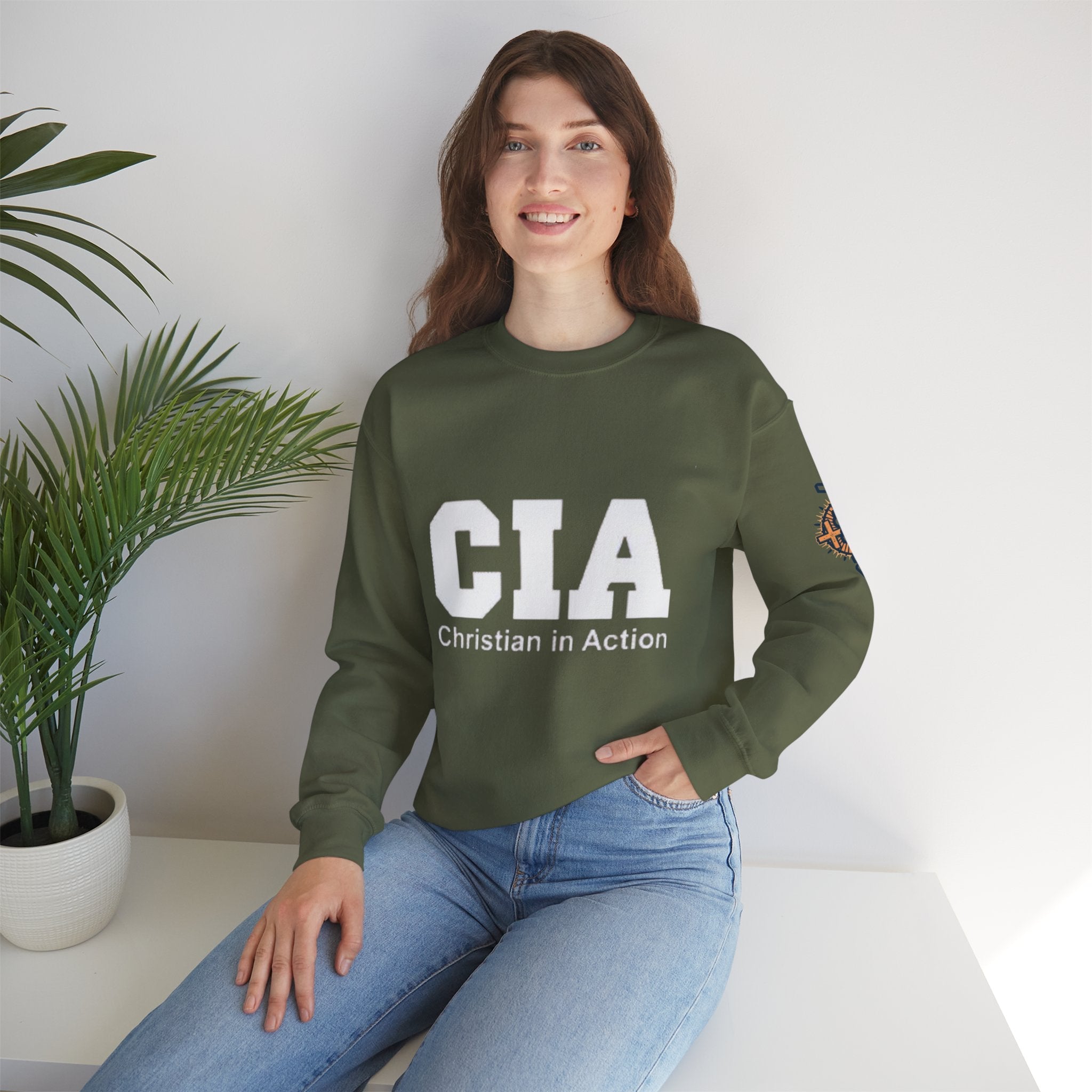 CIA Christian in Action Sweatshirt - Funny Faith Parody Sweatshirt - Mission Ready Apparel Printify