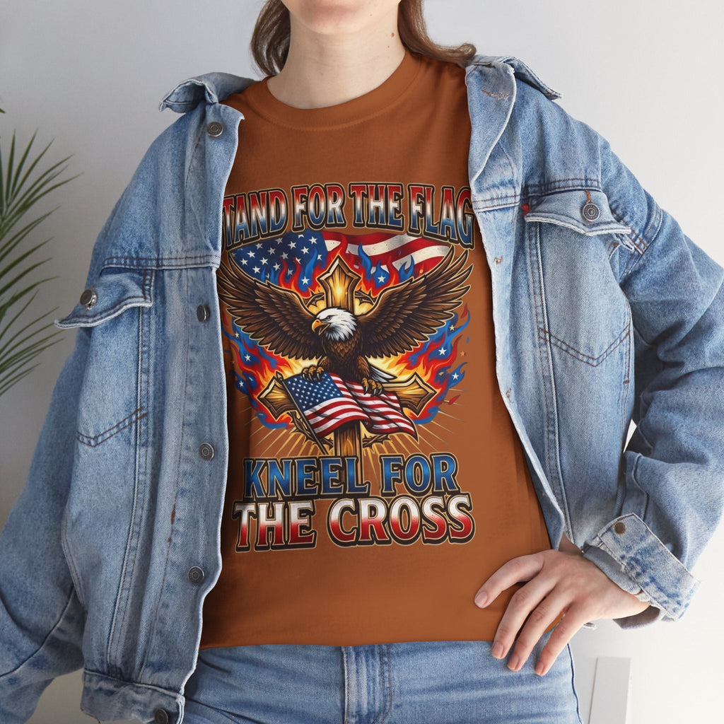 Stand for the Flag Kneel for the Cross T-shirt | Patriotic Eagle T-shirt Printify