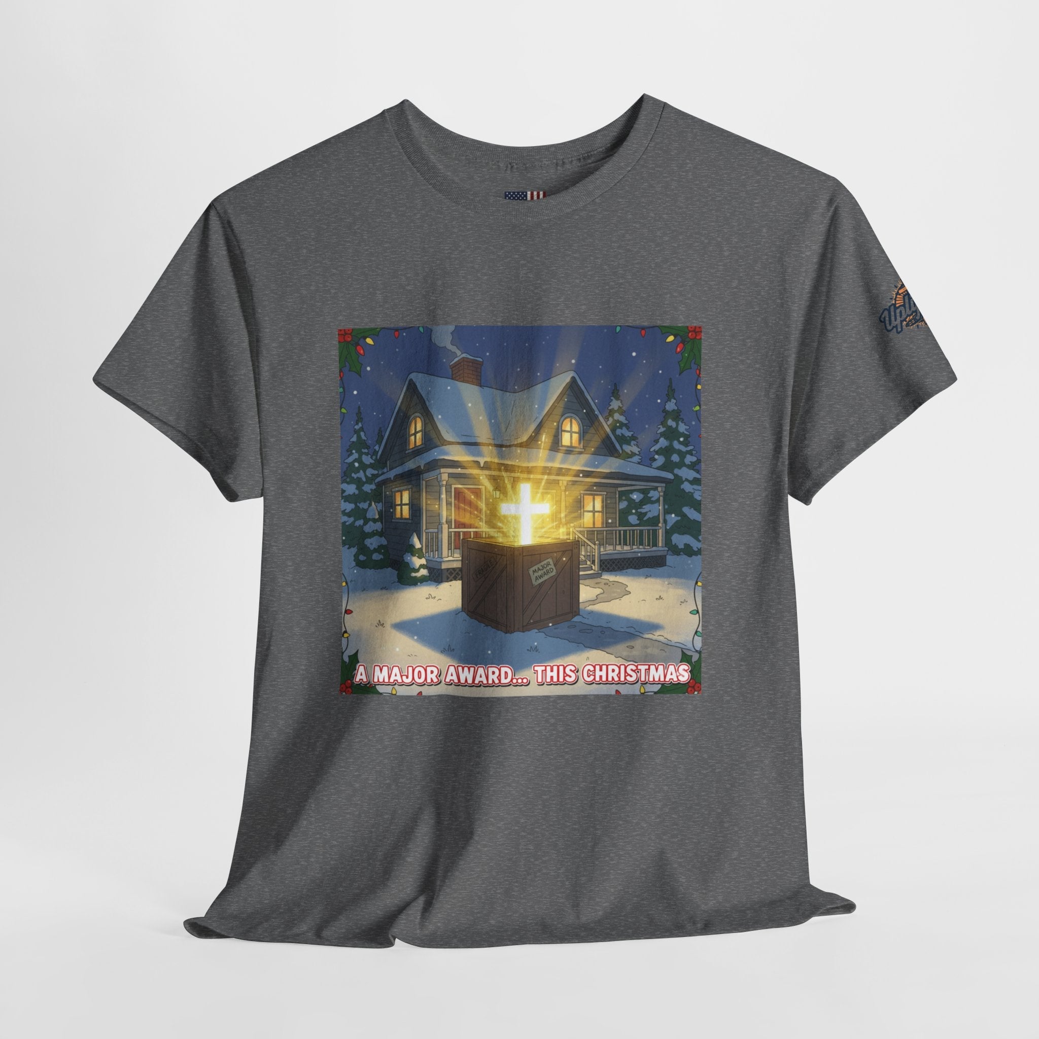 A Major Award This Christmas T-shirt – Fragile Leg Lamp Parody Cross Unboxing Christian T-shirt for Hilarious Faith & Holiday Glow Printify