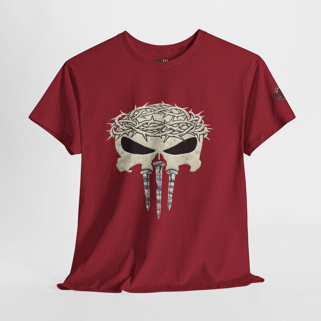 Christian Skull T-shirt - Crown of Thorns & Nails - Warrior Faith T-shirt Printify