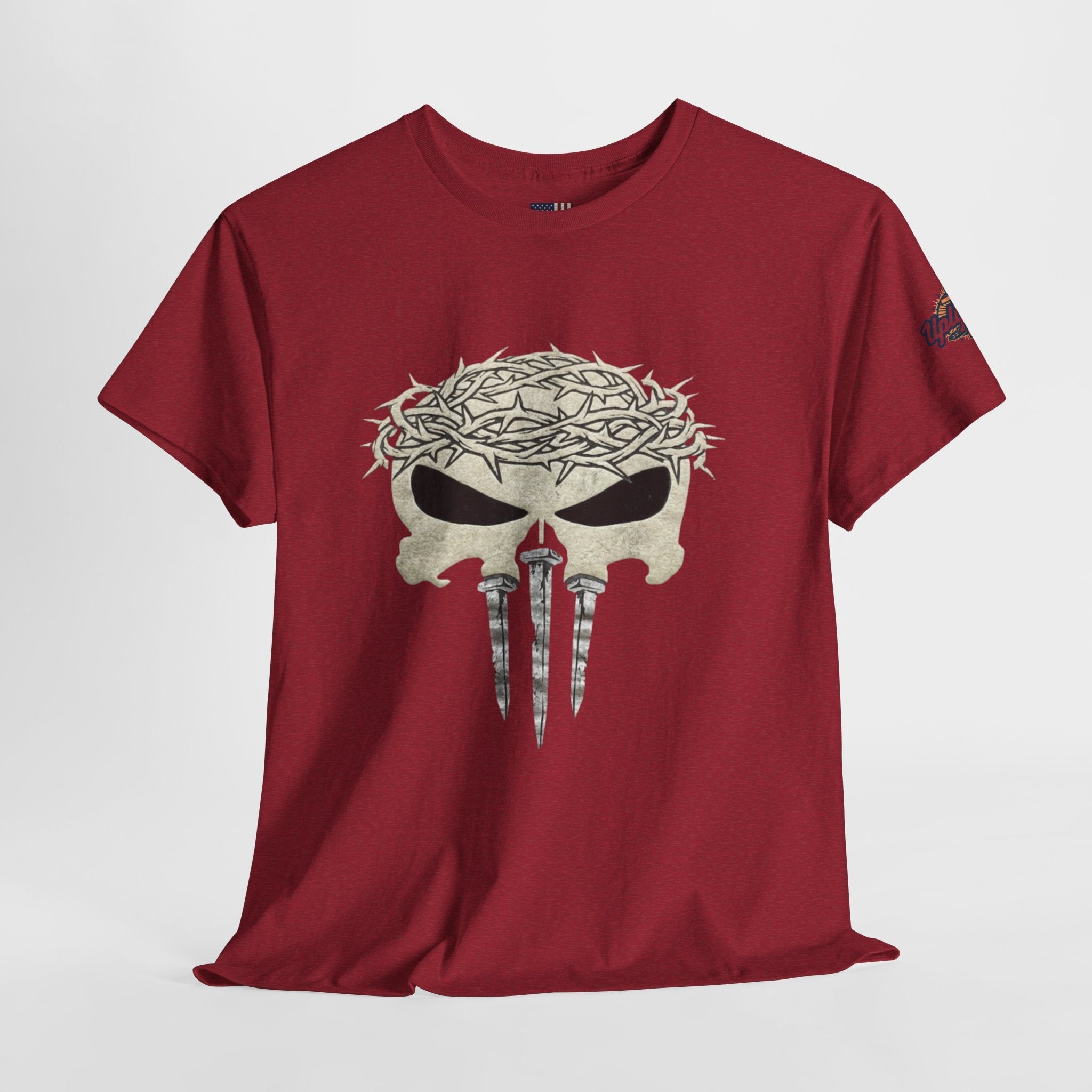 Christian Skull T-shirt - Crown of Thorns & Nails - Warrior Faith T-shirt Printify