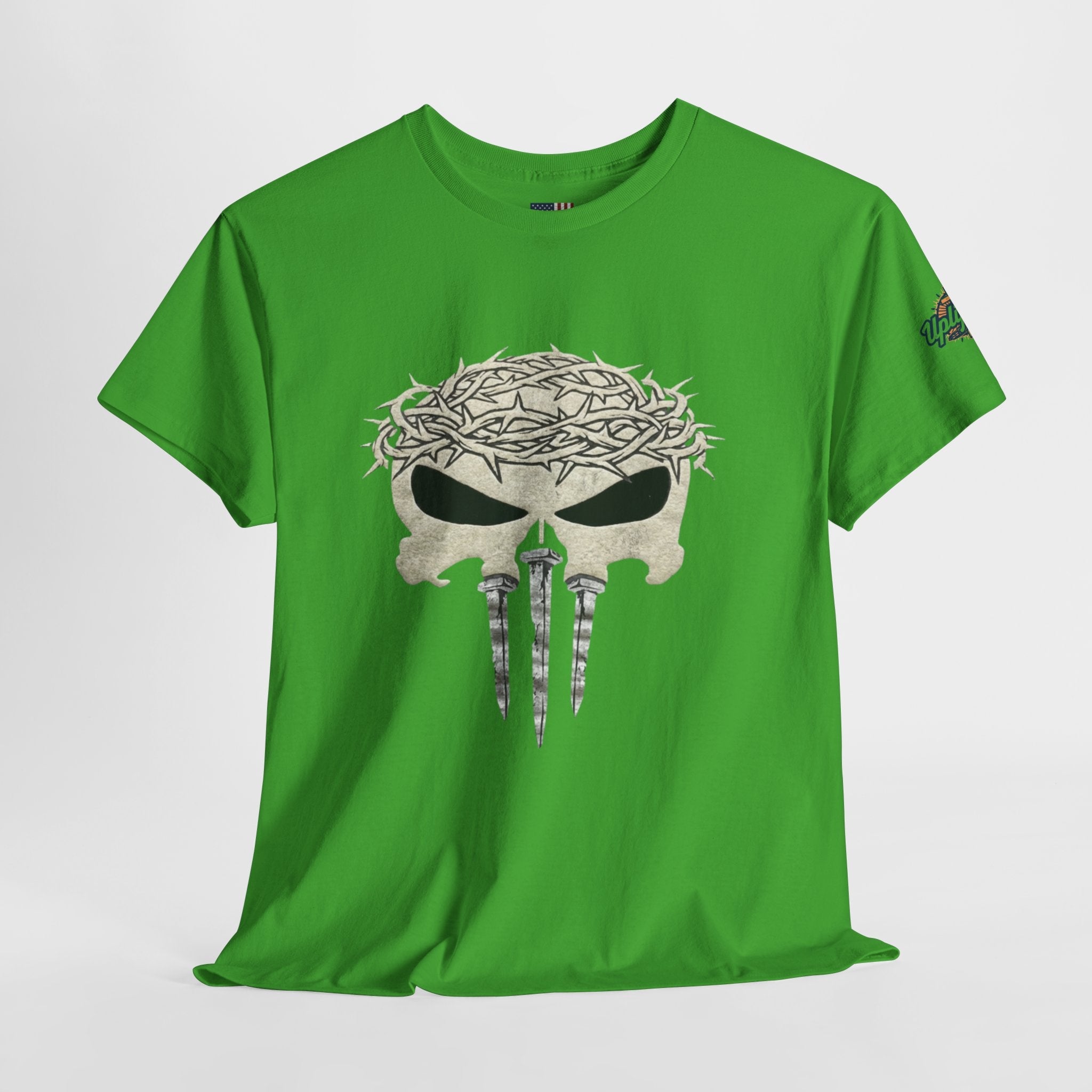 Christian Skull T-shirt - Crown of Thorns & Nails - Warrior Faith T-shirt Printify