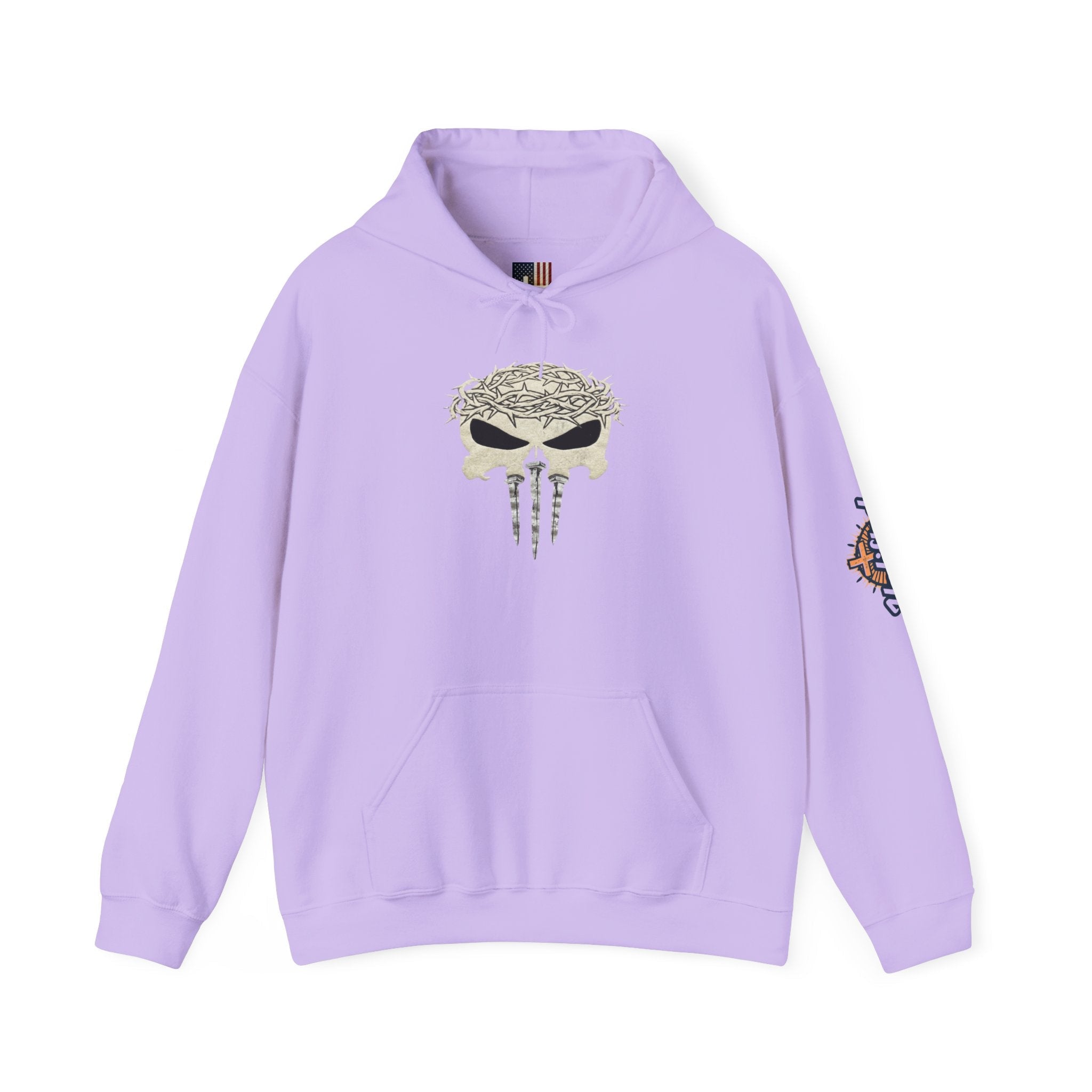 Christian Skull Hoodie - Crown of Thorns & Nails - Warrior Faith Hoodie Printify
