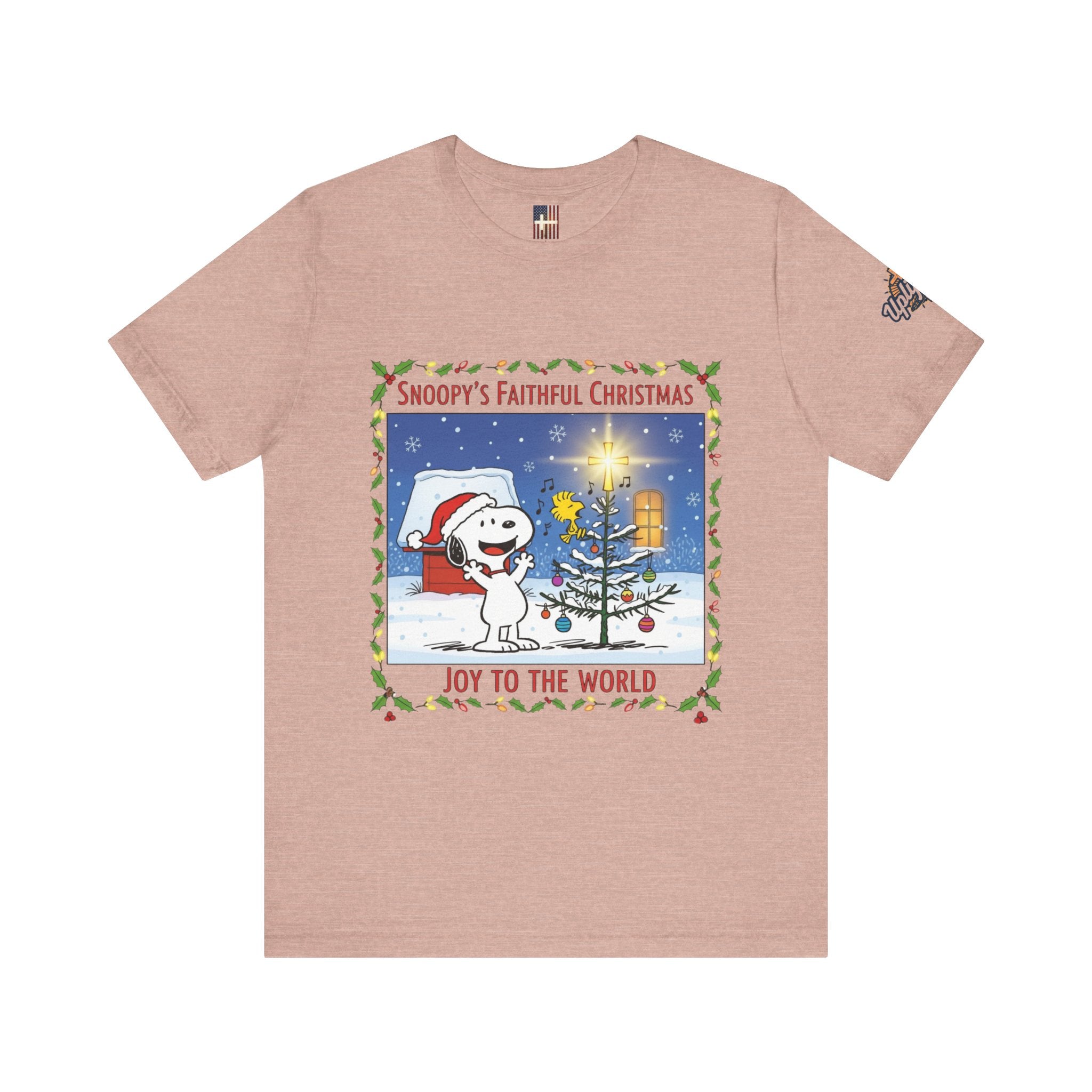 🎄 Faithful Christmas Friends – Christian Holiday T-Shirt | Festive Tree & Cartoon Duo | Heartwarming Christmas Tee by Uplifted Gear Printify