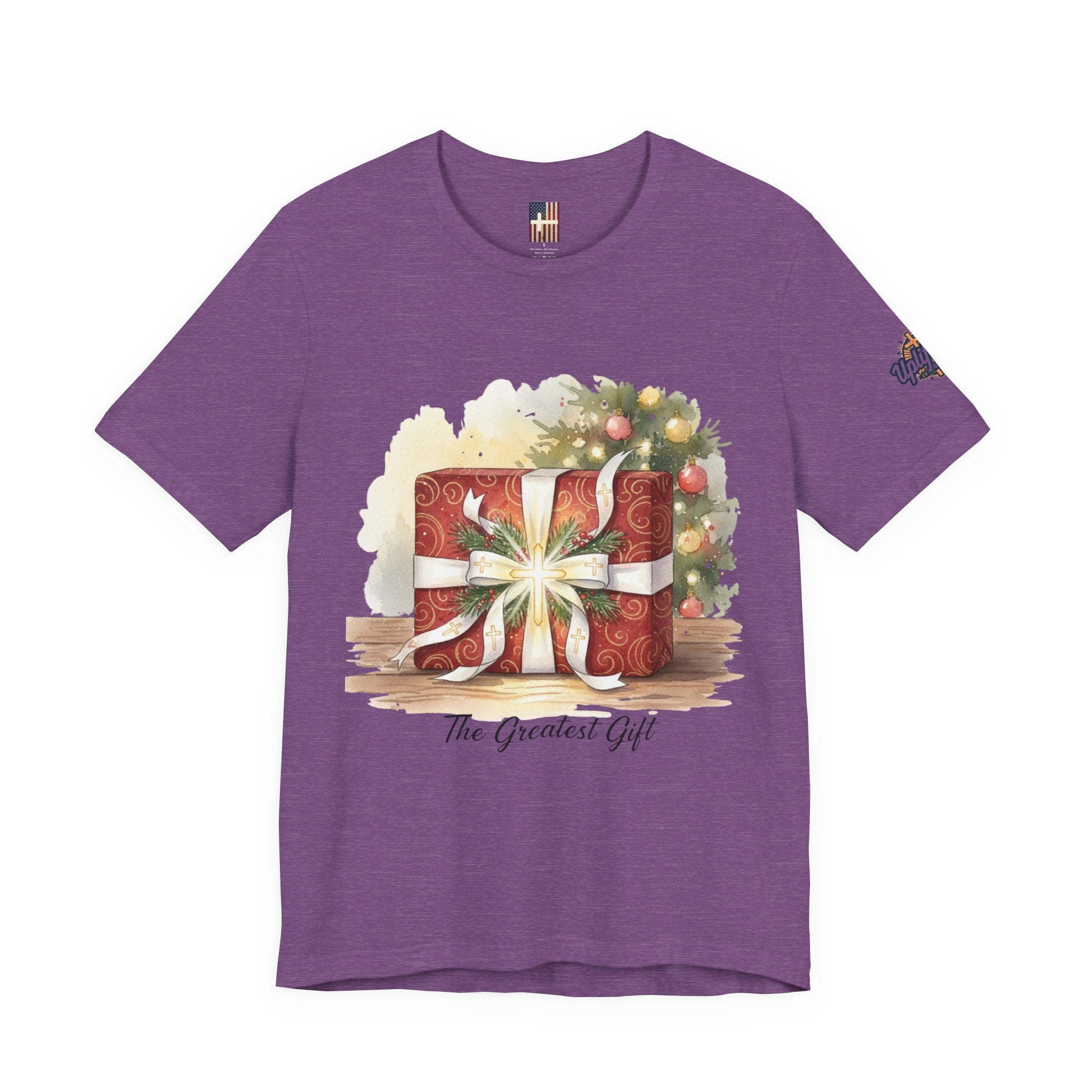 The Greatest Gift T-shirt – Cross Bow Present Christian T-shirt for Christmas Salvation & Eternal Faith Printify