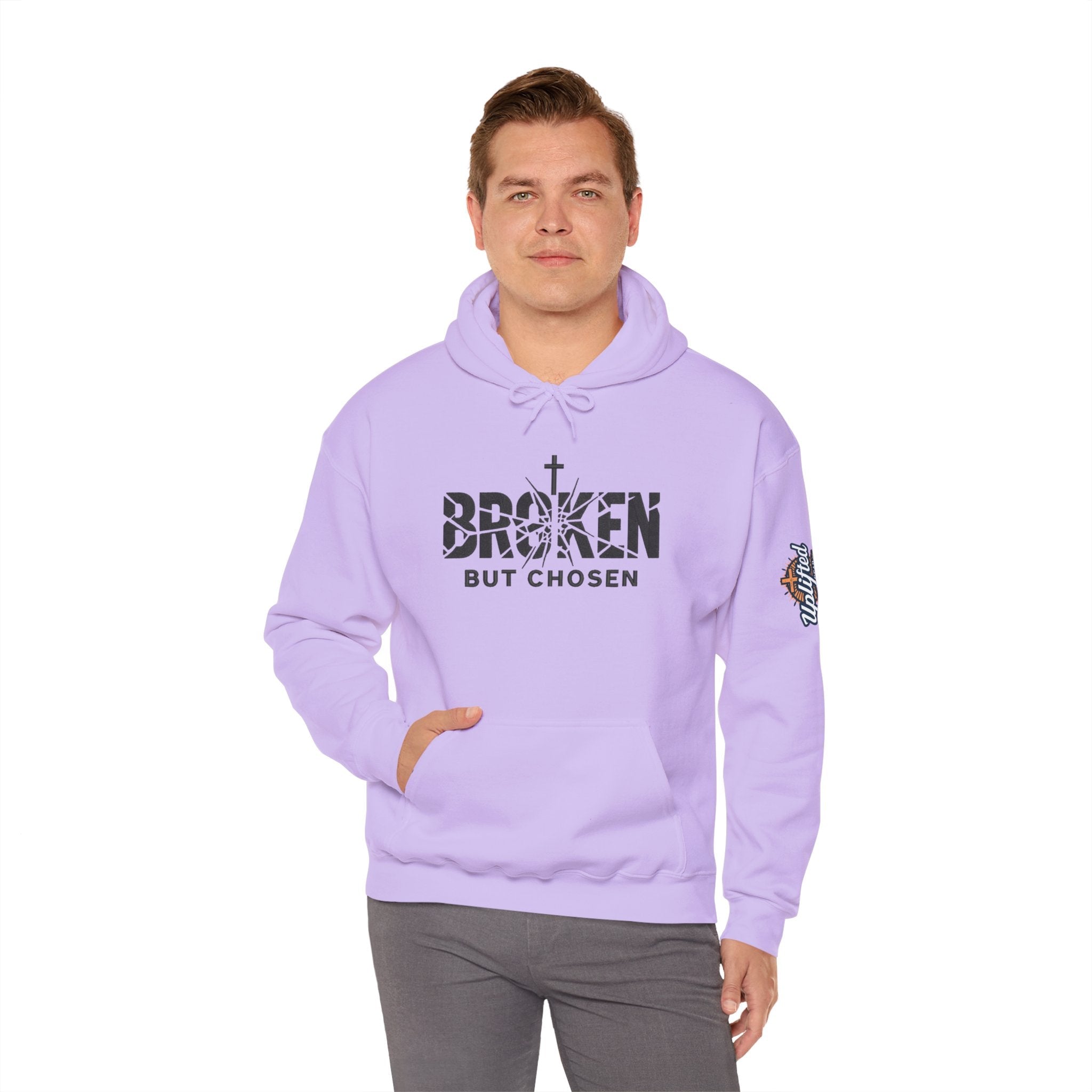 Broken But Chosen Hoodie — Christian Faith Graphic Sweatshirt Printify
