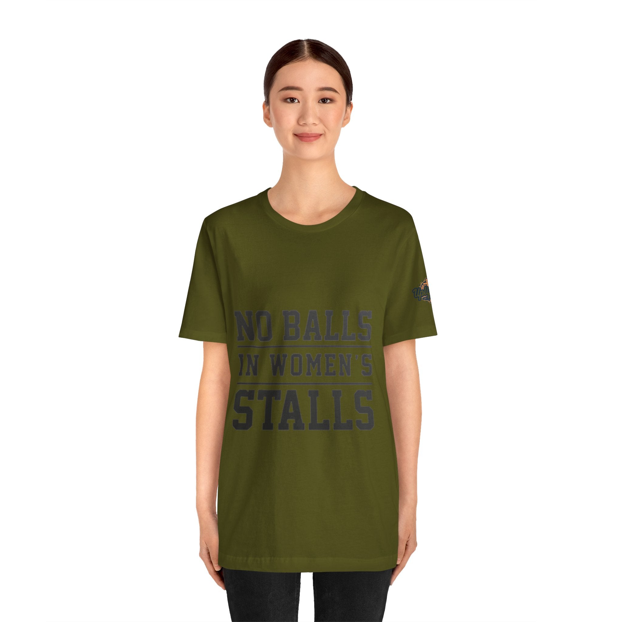 No Balls in Women's Stalls Statement T-Shirt Printify