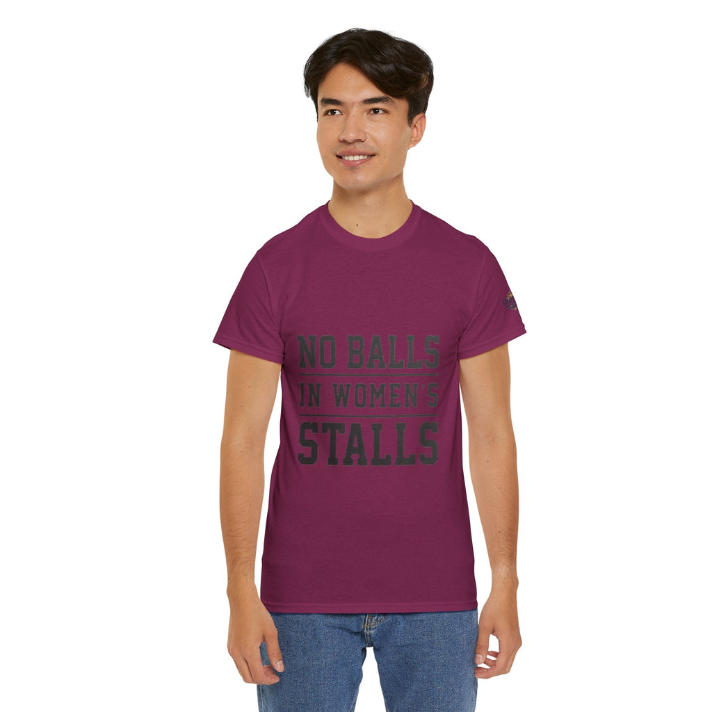 No Balls in Women's Stalls Retro Protest T-Shirt Printify