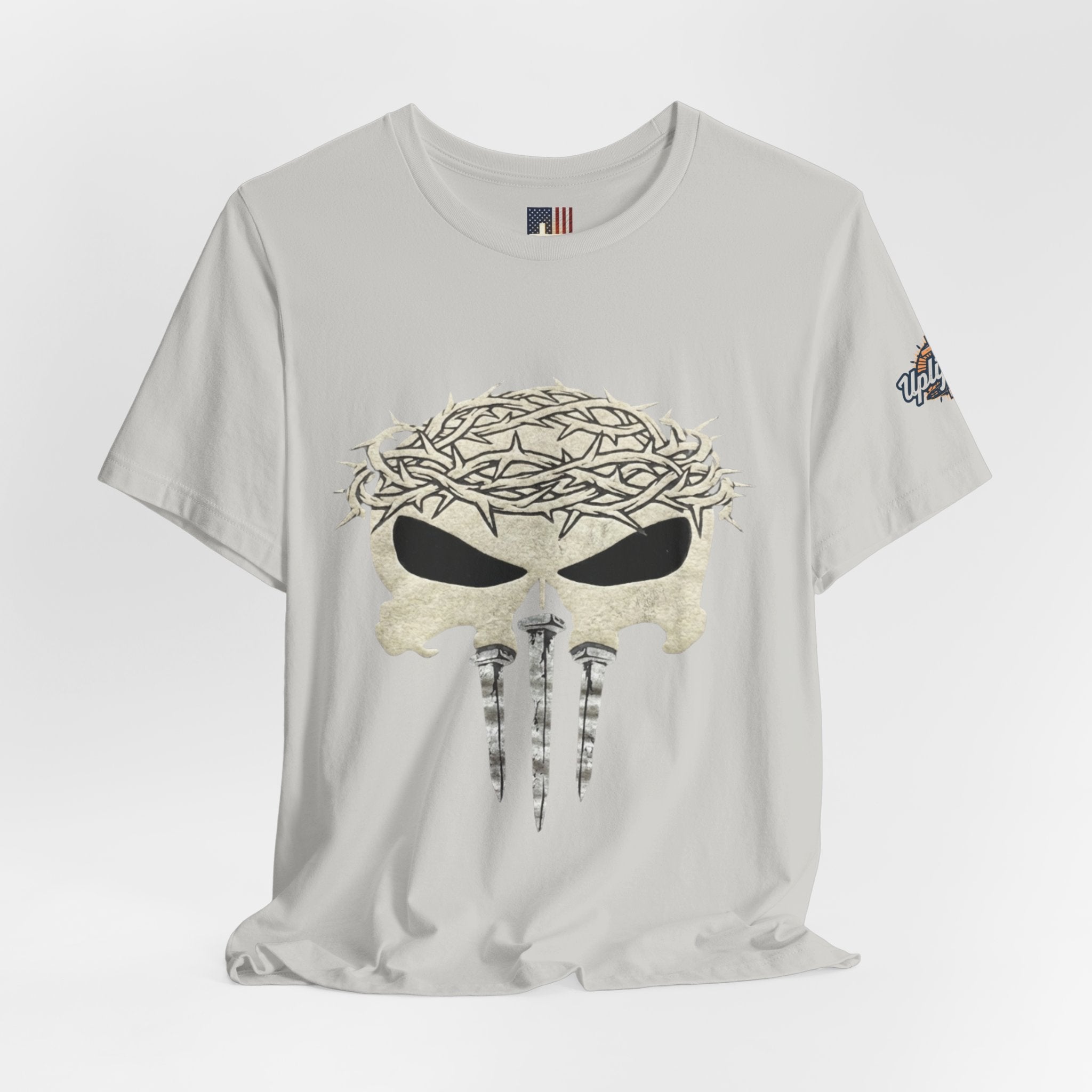 Christian Skull T-shirt - Crown of Thorns & Nails - Warrior Faith T-shirt Printify