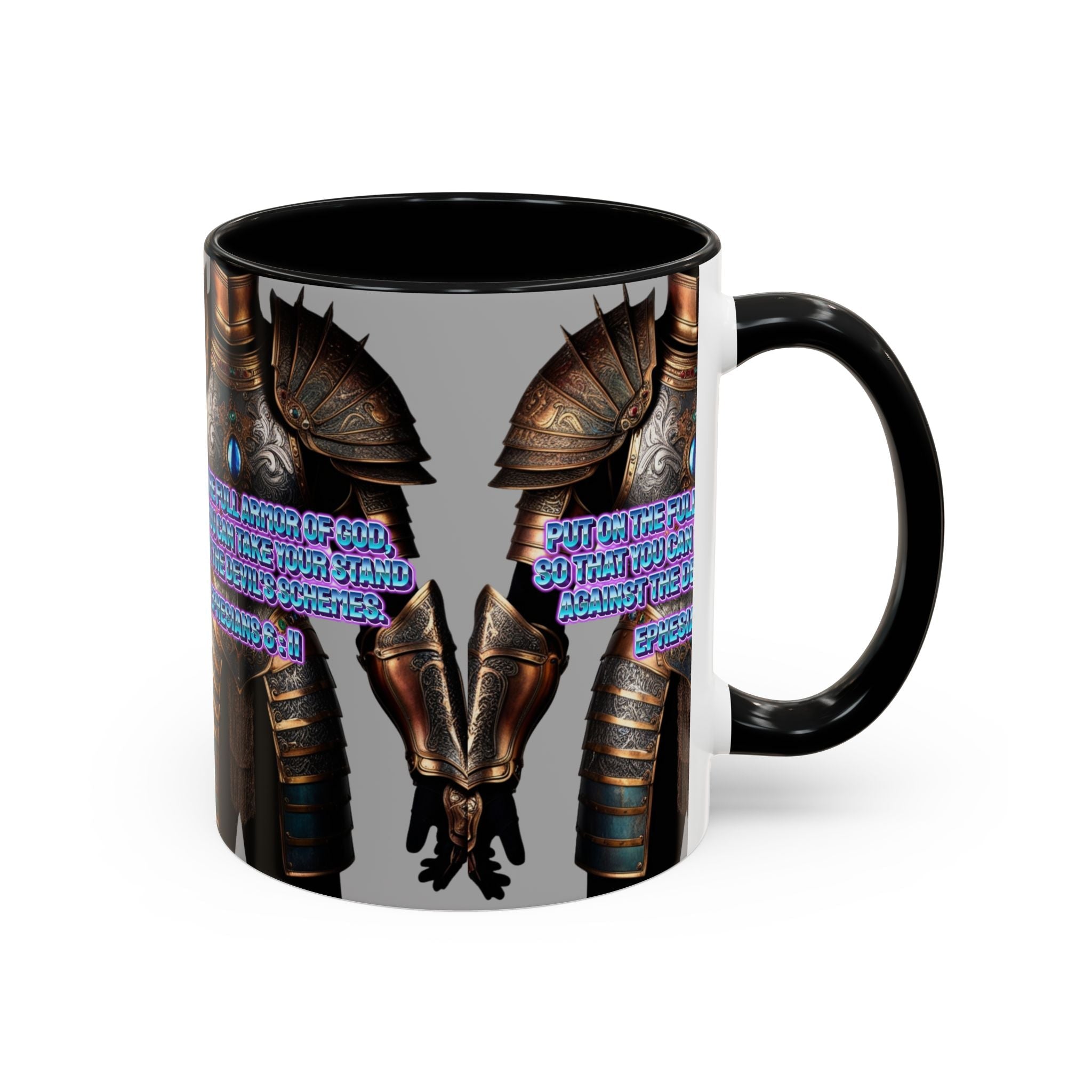 Religious Graphic Armor Of God Design - Accent Coffee Mug (11, 15oz) Printify