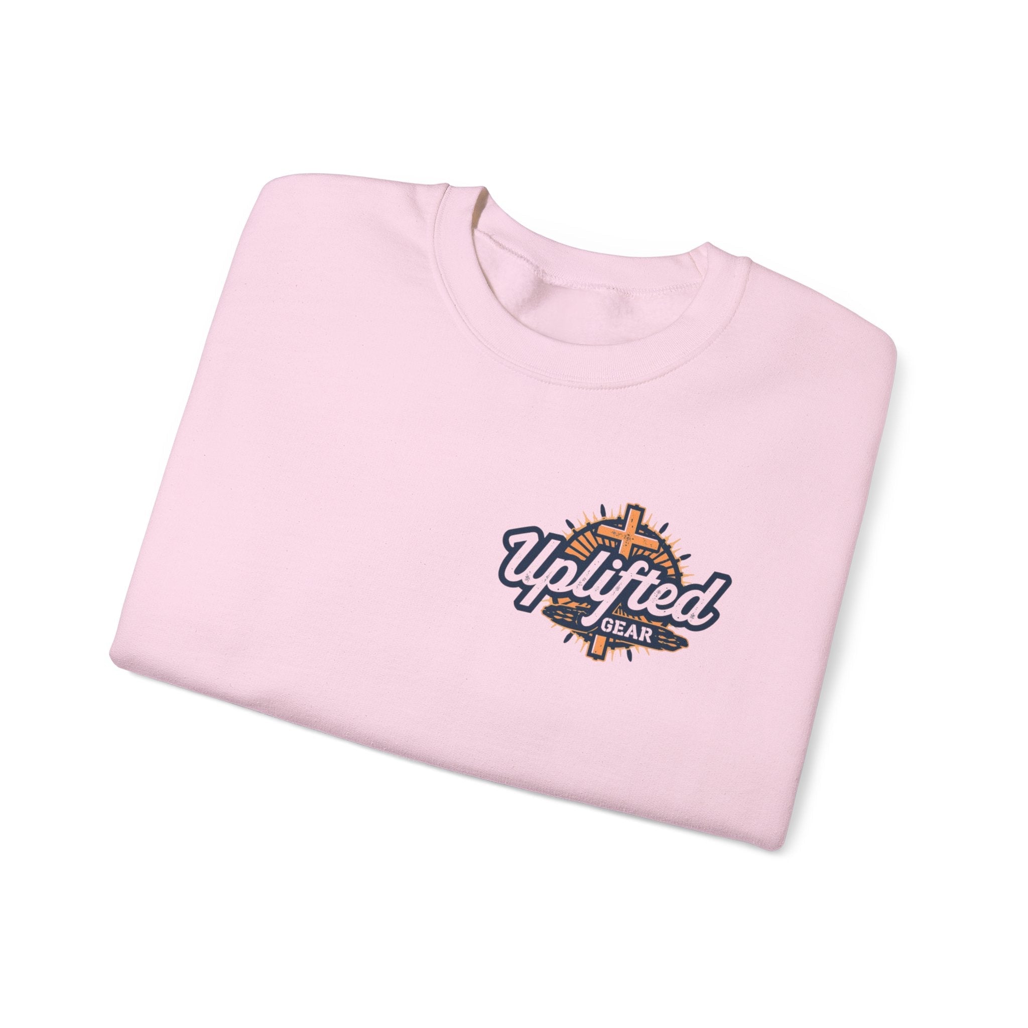 Walk by Faith Sweatshirt – Cross & Footprints Christian Sweatshirt for Cozy Inspiration Printify