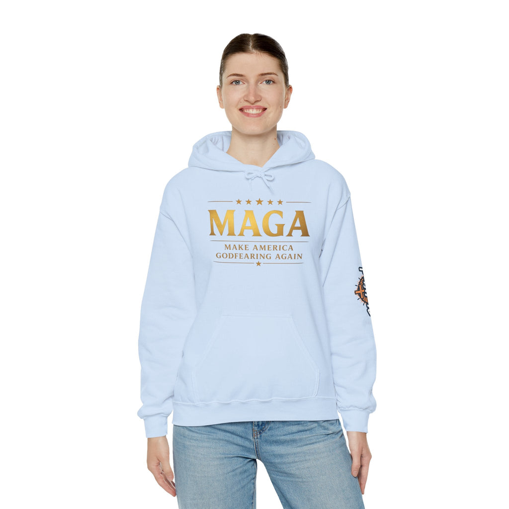 Hoodie - MAGA "Make America Godfearing Again" Political Graphic Hoodie Printify