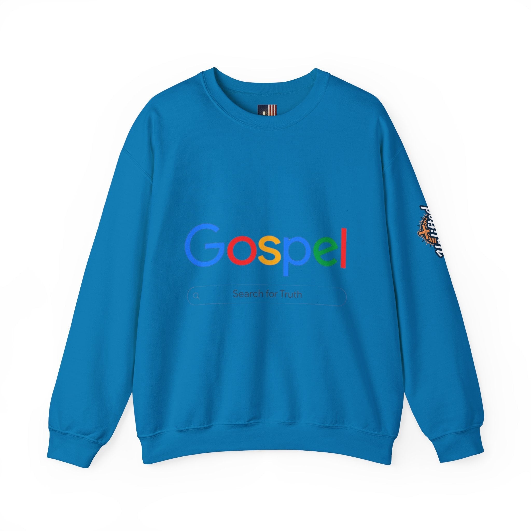 Gospel Graphic Sweatshirt — "Gospel" Colorful Logo Christian Sweatshirt Printify