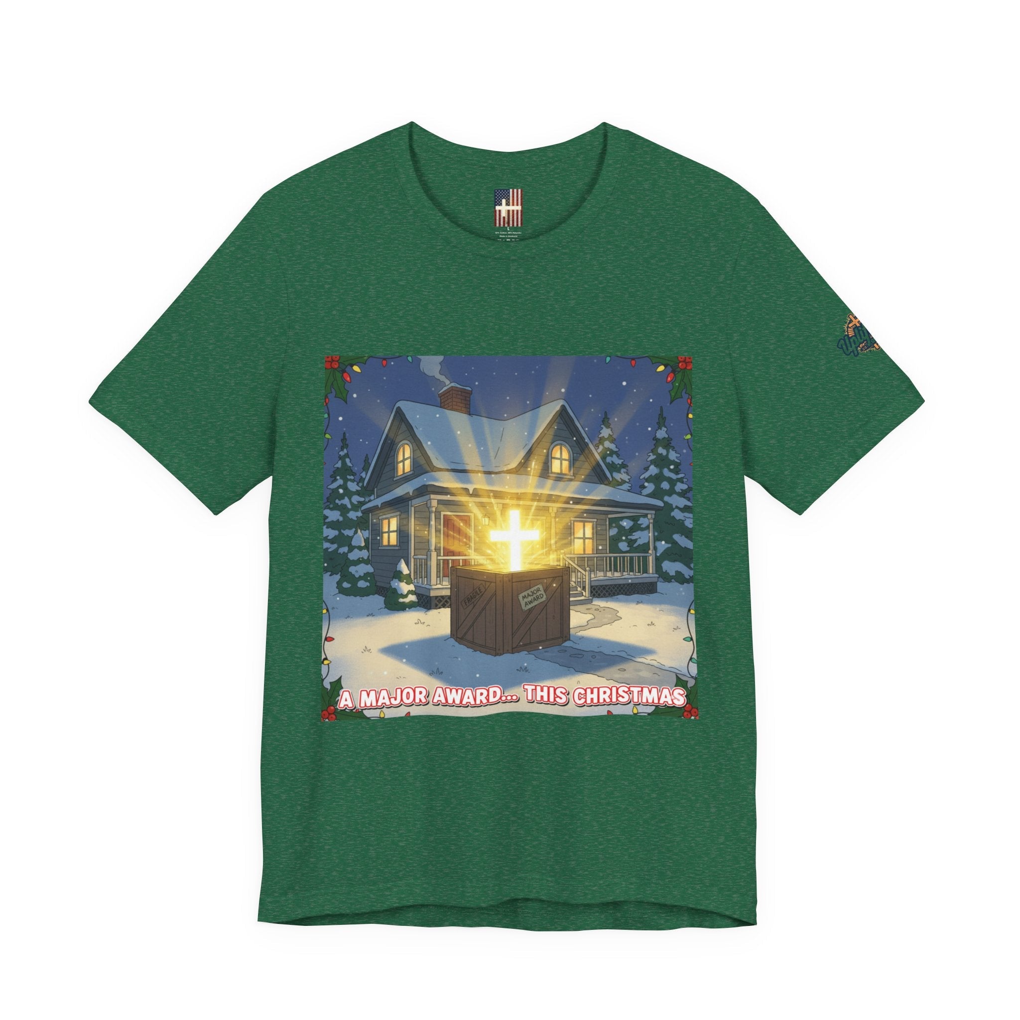 A Major Award This Christmas T-shirt – Fragile Leg Lamp Parody Cross Unboxing Christian T-shirt for Hilarious Faith & Holiday Glow Printify
