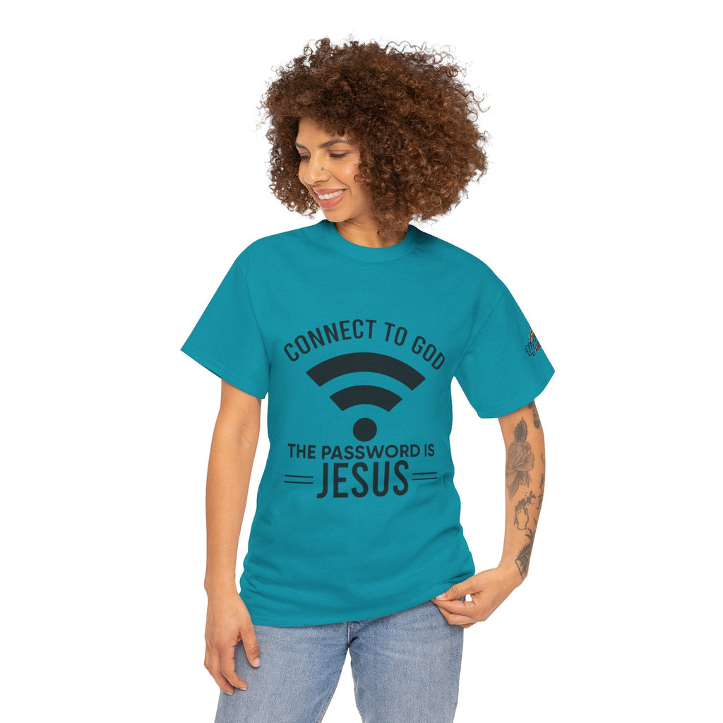 Connect to God T-shirt - WIFI Password is Jesus - Funny Christian Faith T-shirt Printify