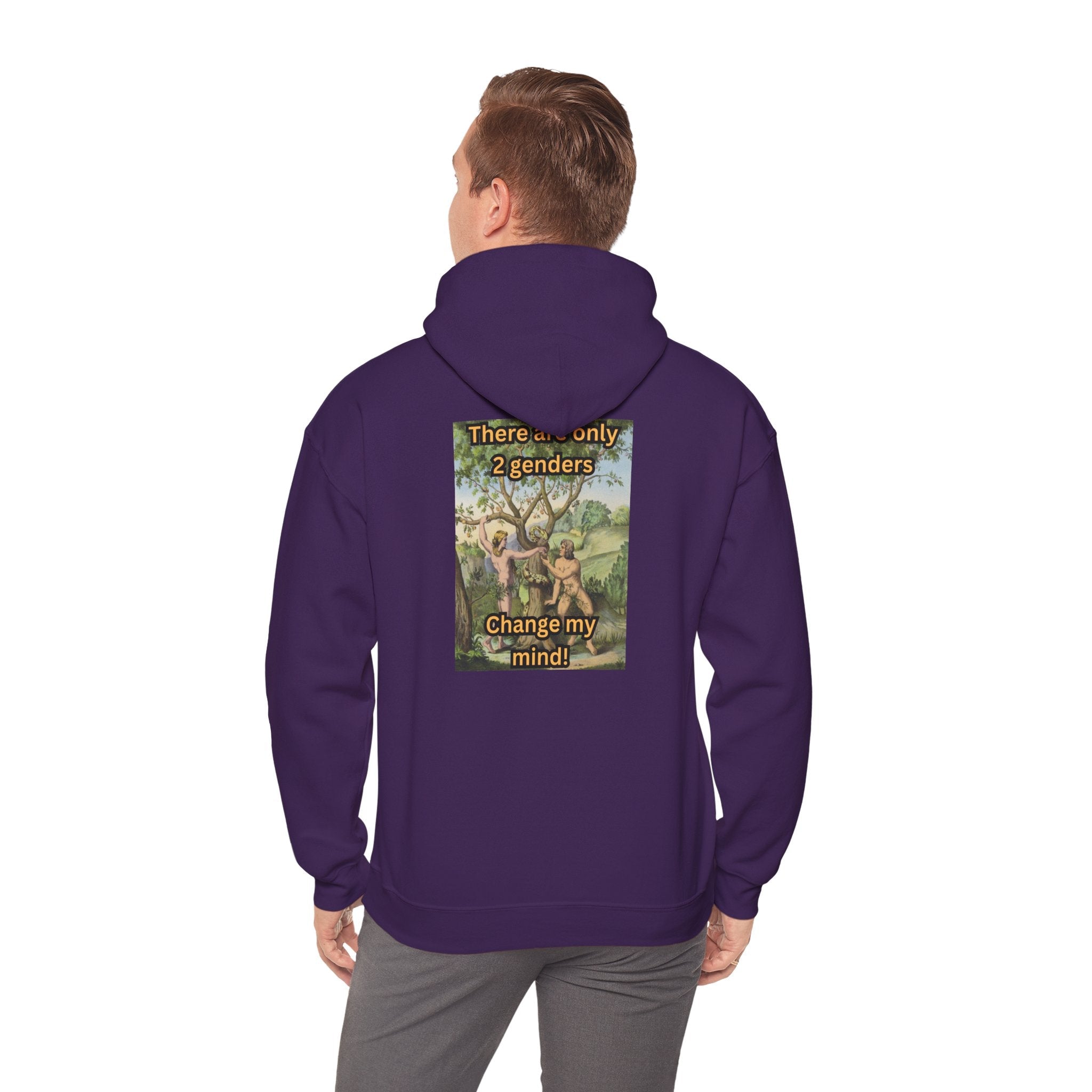 There Are Only 2 Genders Hoodie – Adam & Eve Cross Christian Hoodie for Bold Truth Printify