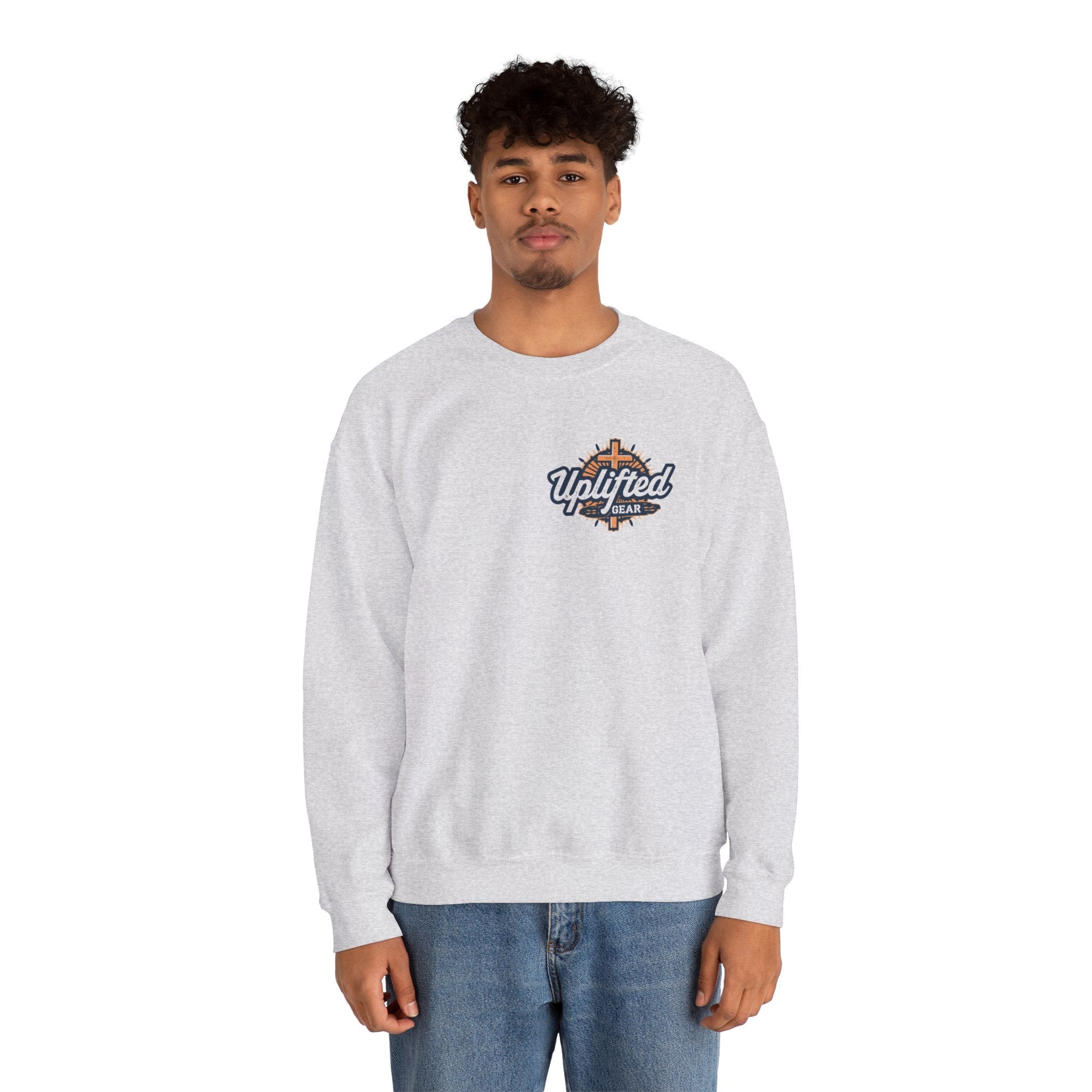 Walk by Faith, Not by Sight Sweatshirt – Moonlit Footprints Christian Sweatshirt for Cozy Nights Printify