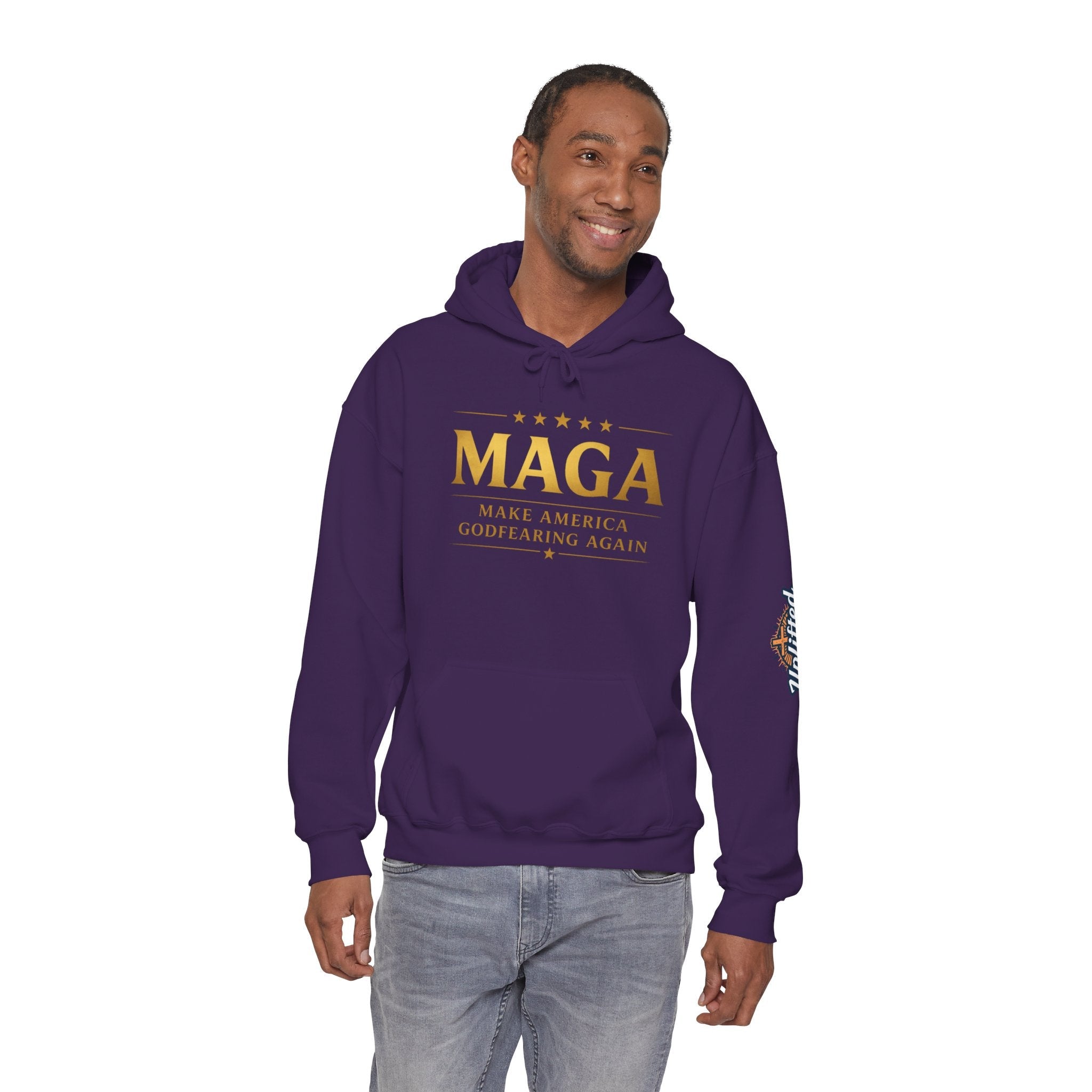 Hoodie - MAGA "Make America Godfearing Again" Political Graphic Hoodie Printify