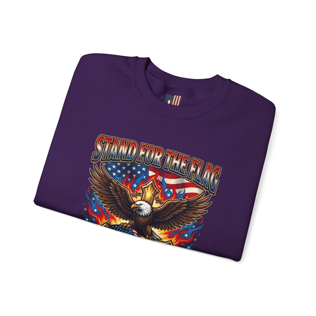 Stand for the Flag Kneel for the Cross Sweatshirt | Patriotic Eagle Sweatshirt Printify