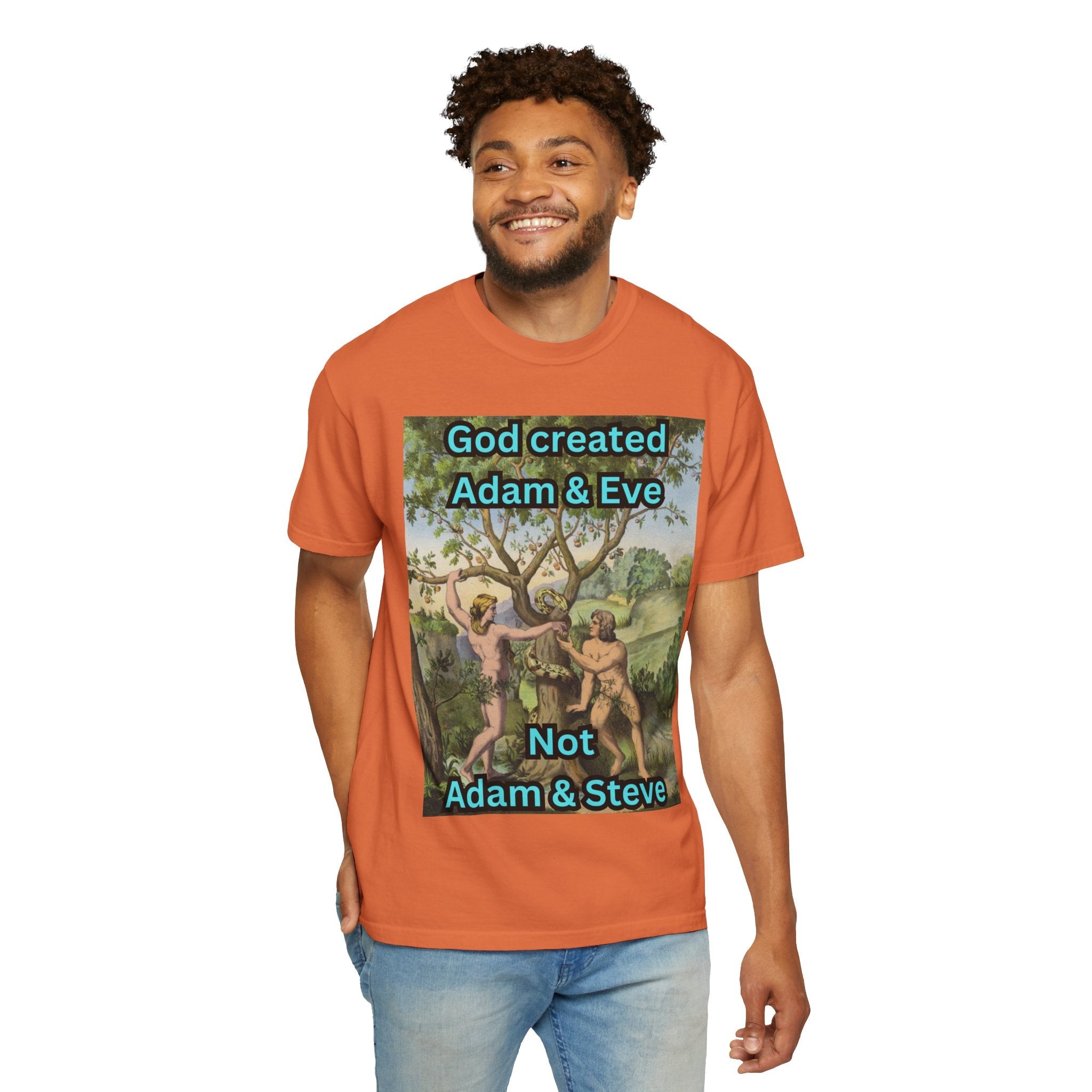 God Created Adam and Eve T-Shirt – Biblical Truth Christian Tee for Bold Faith Printify