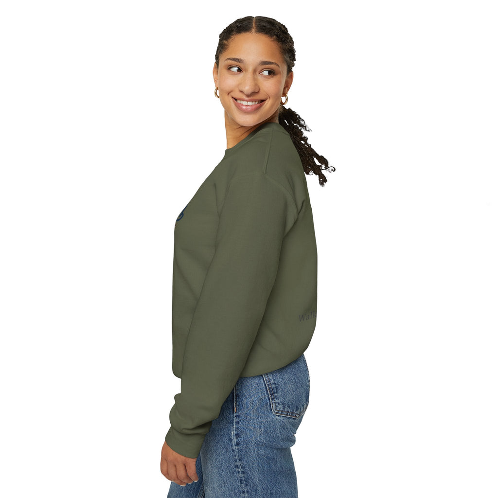 Walk by Faith Sweatshirt – Cross & Footprints Christian Sweatshirt for Cozy Inspiration Printify
