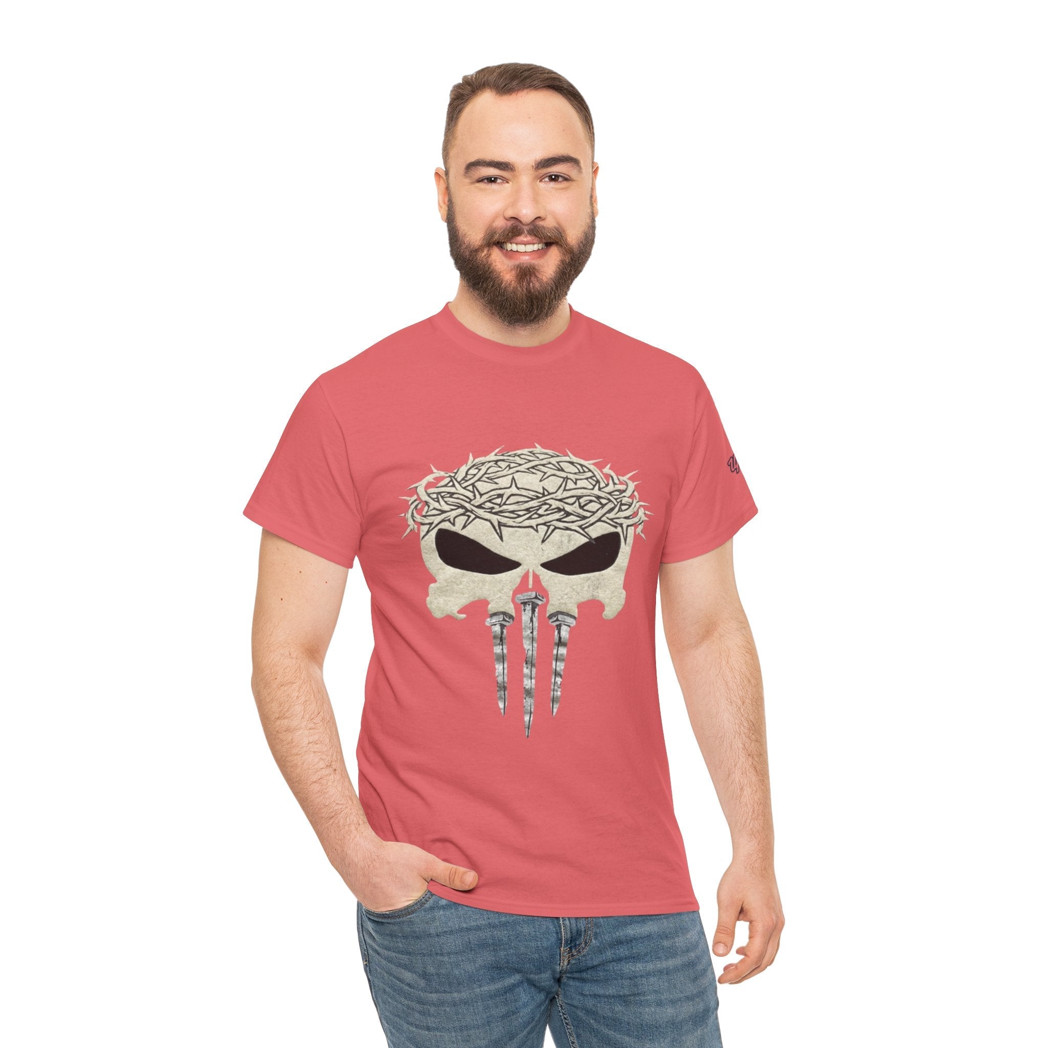 Christian Skull T-shirt - Crown of Thorns & Nails - Warrior Faith T-shirt Printify