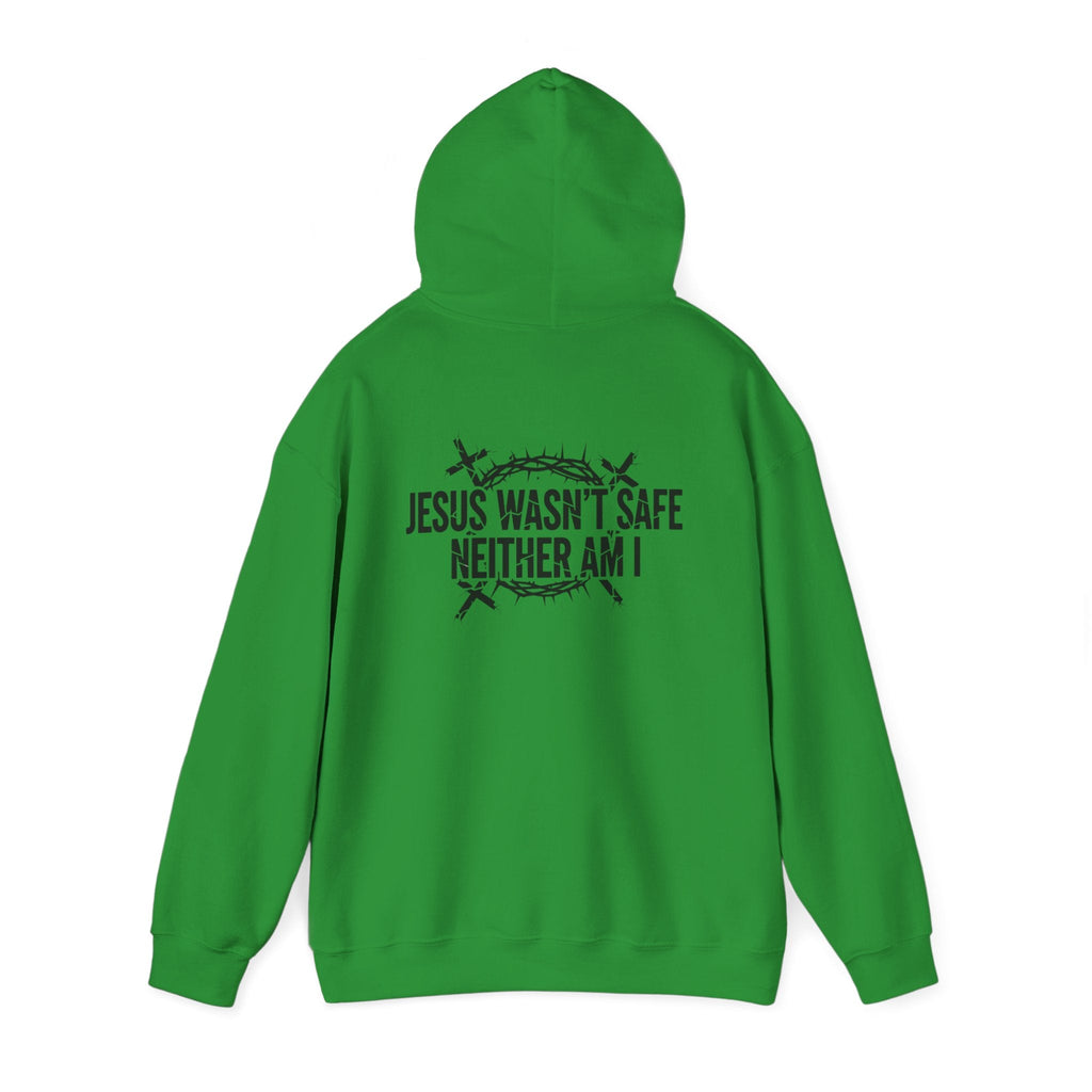 ⚡ Jesus Wasn’t Safe – Neither Am I | Bold Christian Hoodie | Storm-Walking Faith Tee | Minimalist Black & White Design | Uplifted Gear Printify