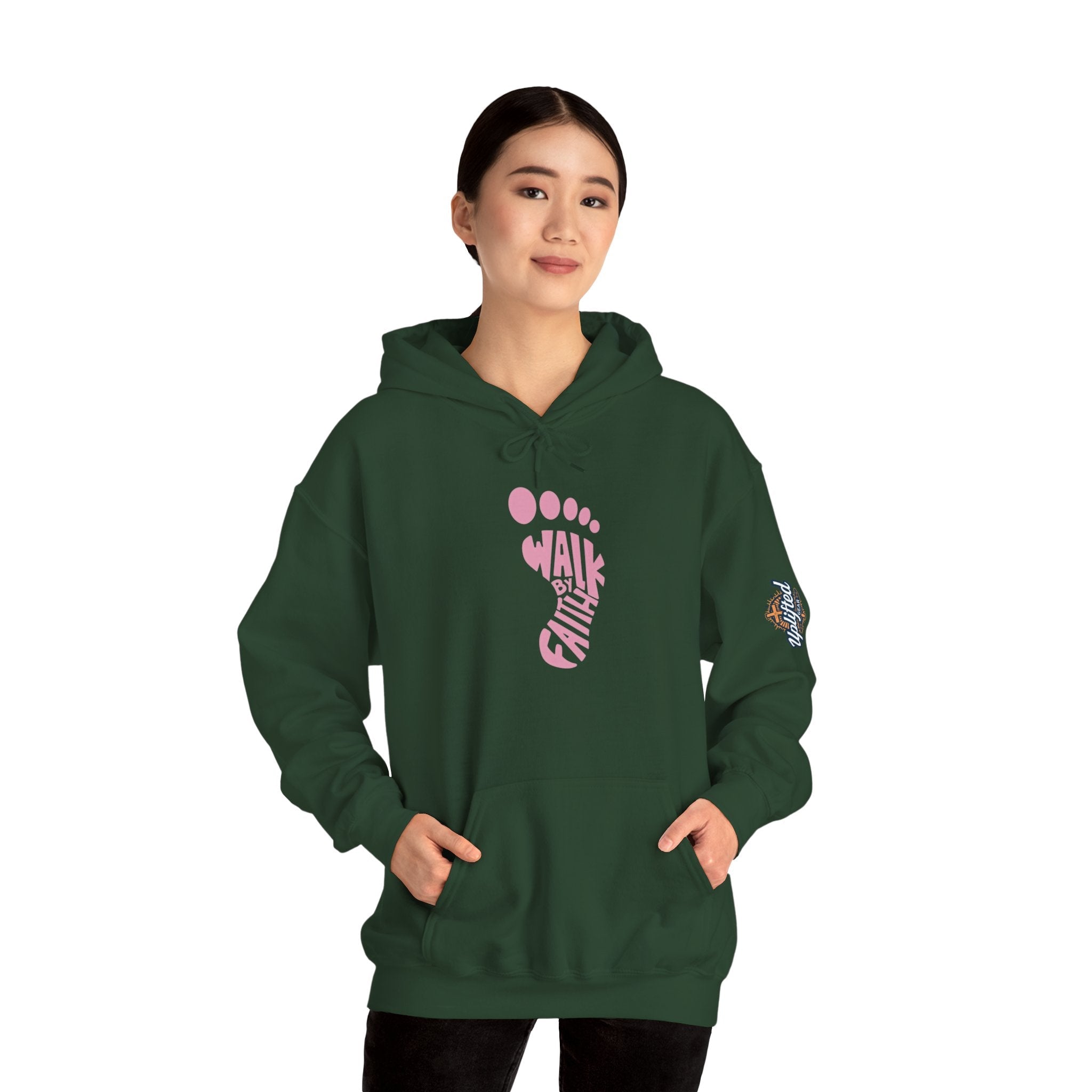Walk By Faith Footprint Hoodie Printify