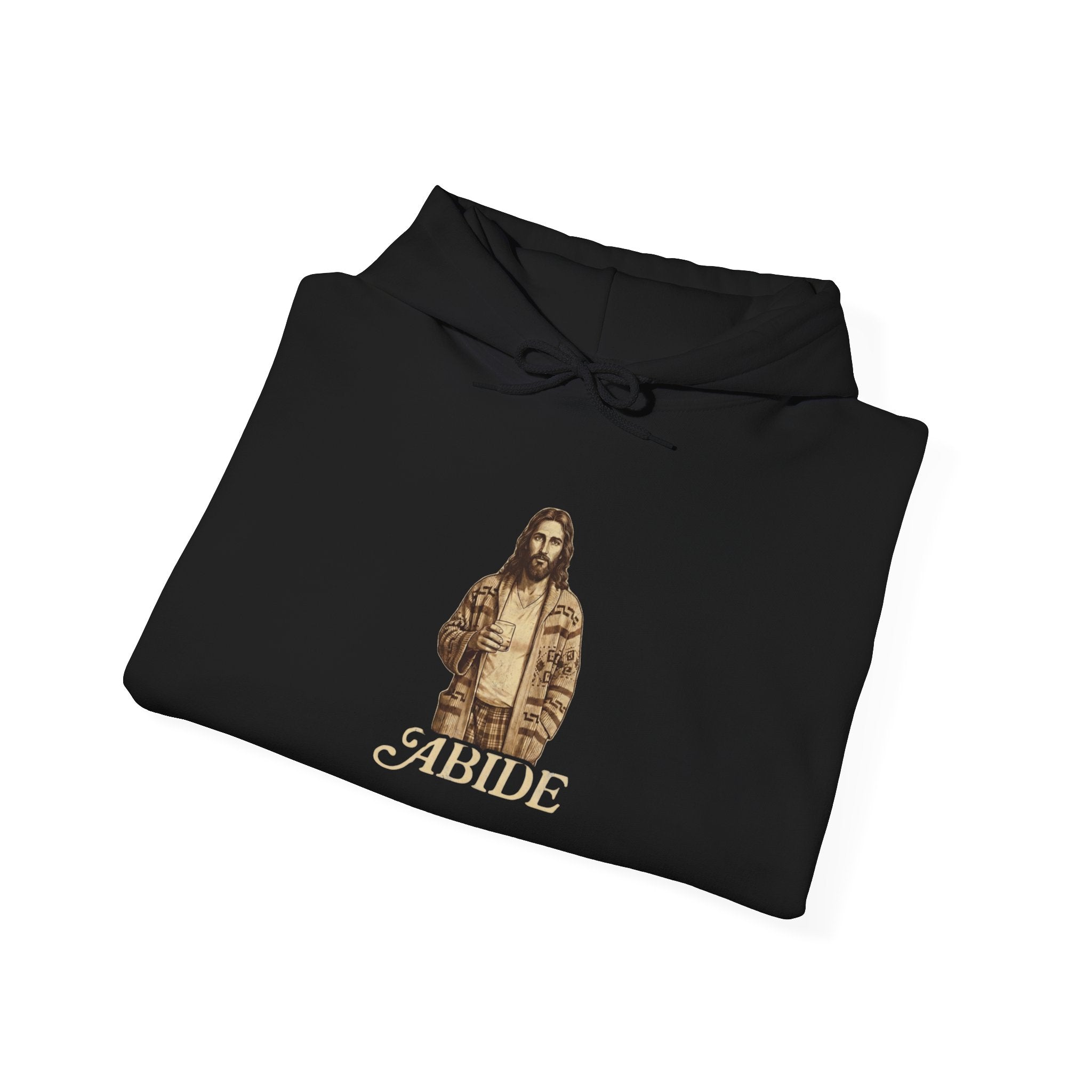 Abide Jesus Hoodie — Vintage 'The Dude' Religious Graphic Hoodie Printify