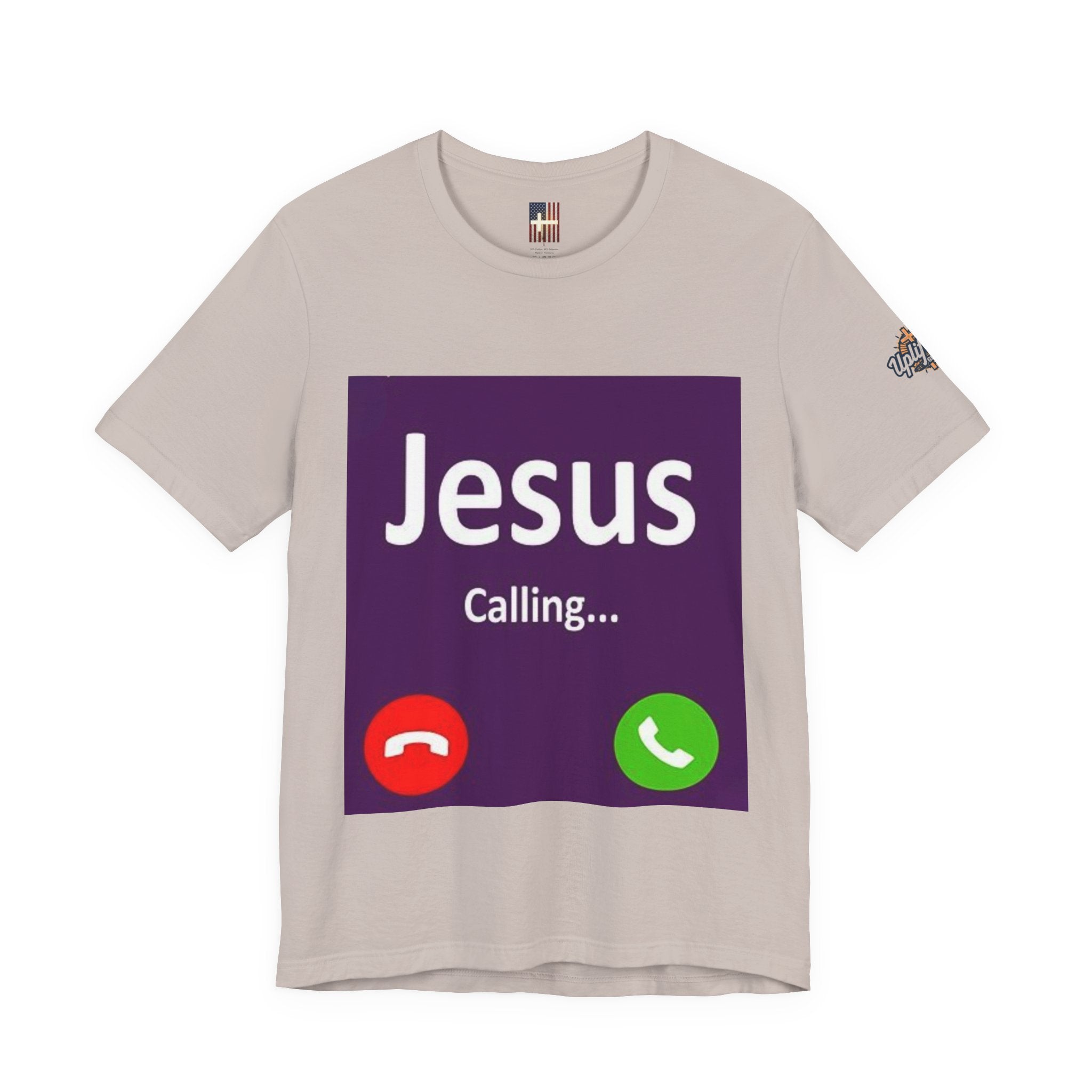 Jesus Calling T-shirt – Funny Cell Phone Screen Christian T-shirt for Divine Connection & Faith Humor Printify