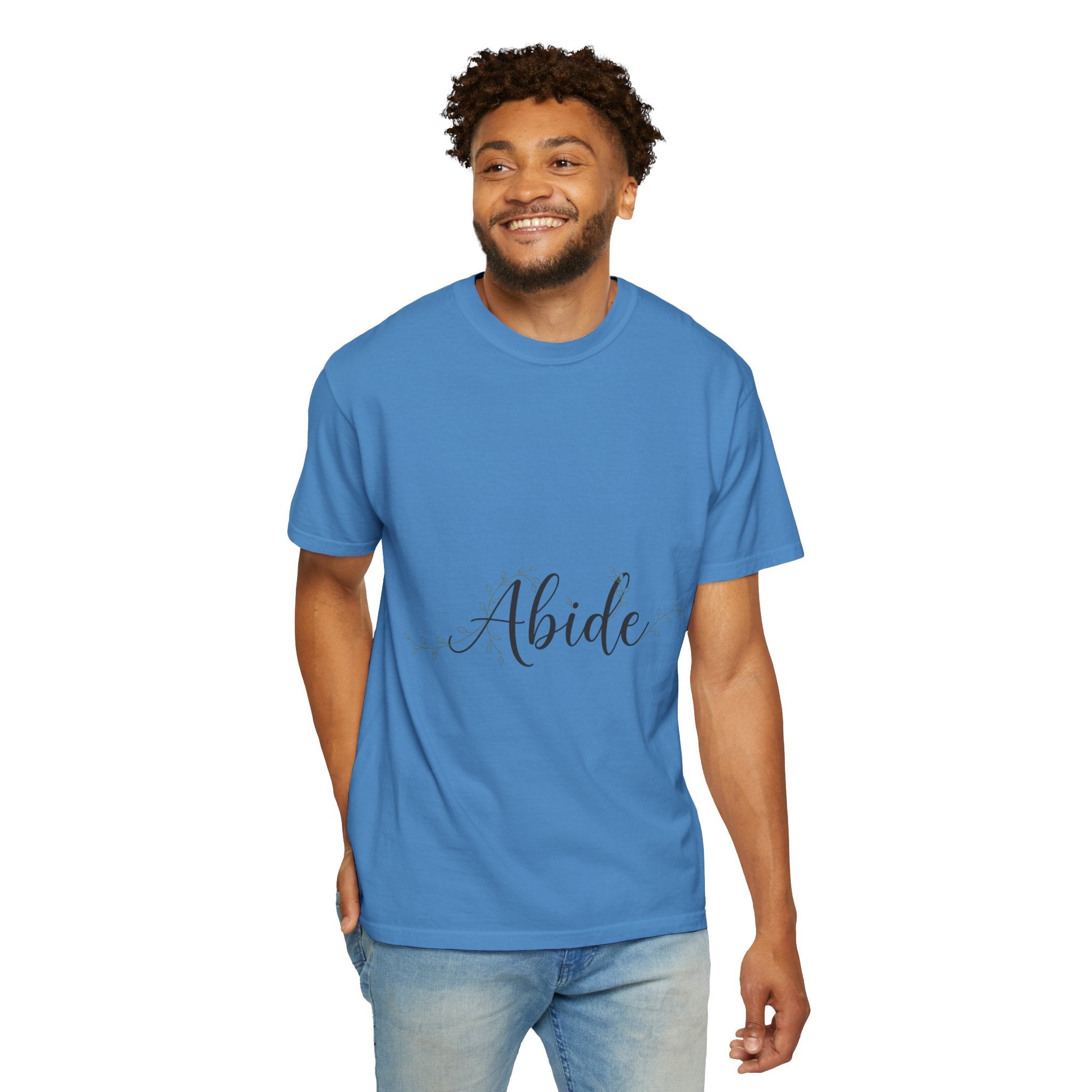 Abide in the Lord T-Shirt – Vine Design Christian Tee for Faithful Hearts Printify
