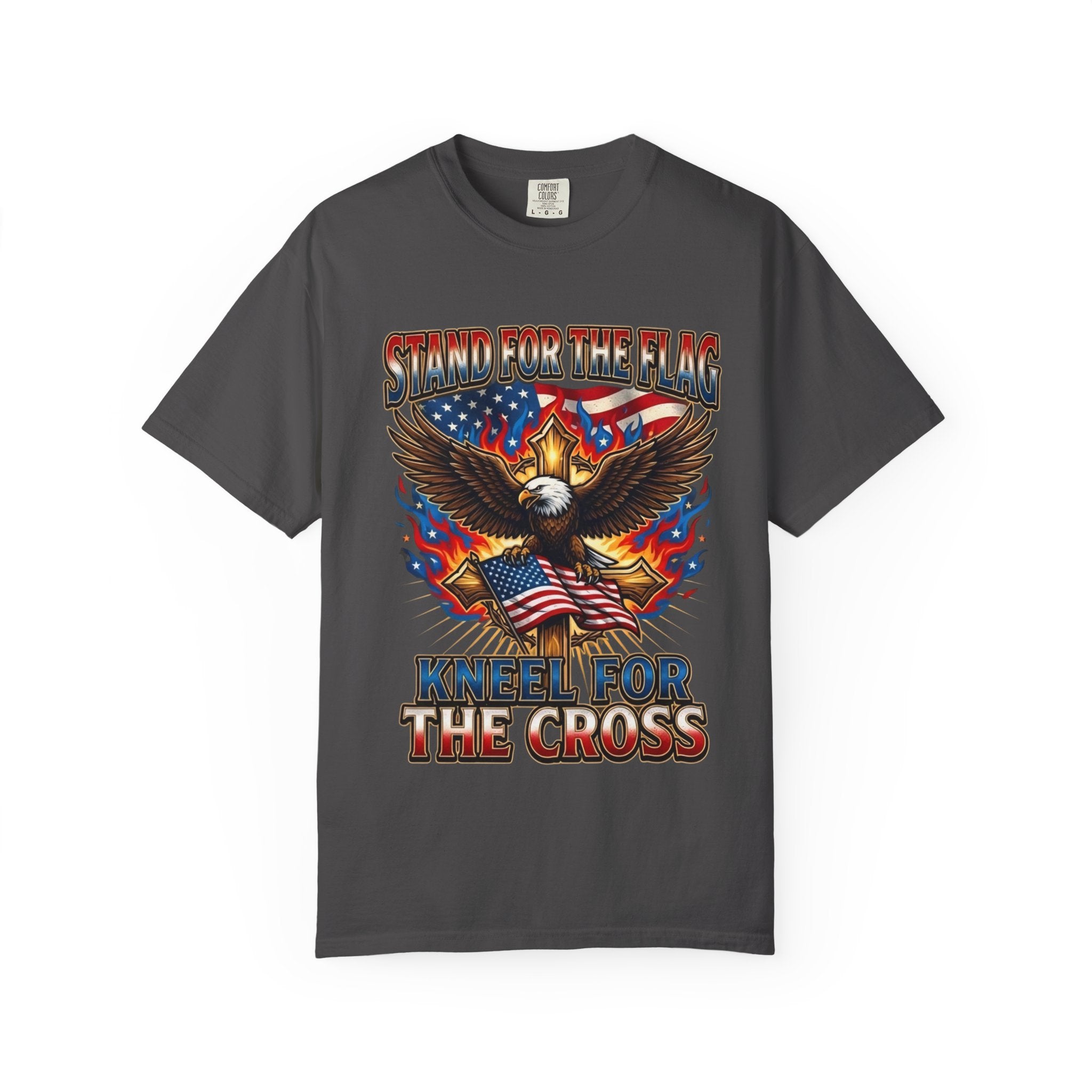 Stand for the Flag Kneel for the Cross T-shirt | Patriotic Eagle T-shirt Printify