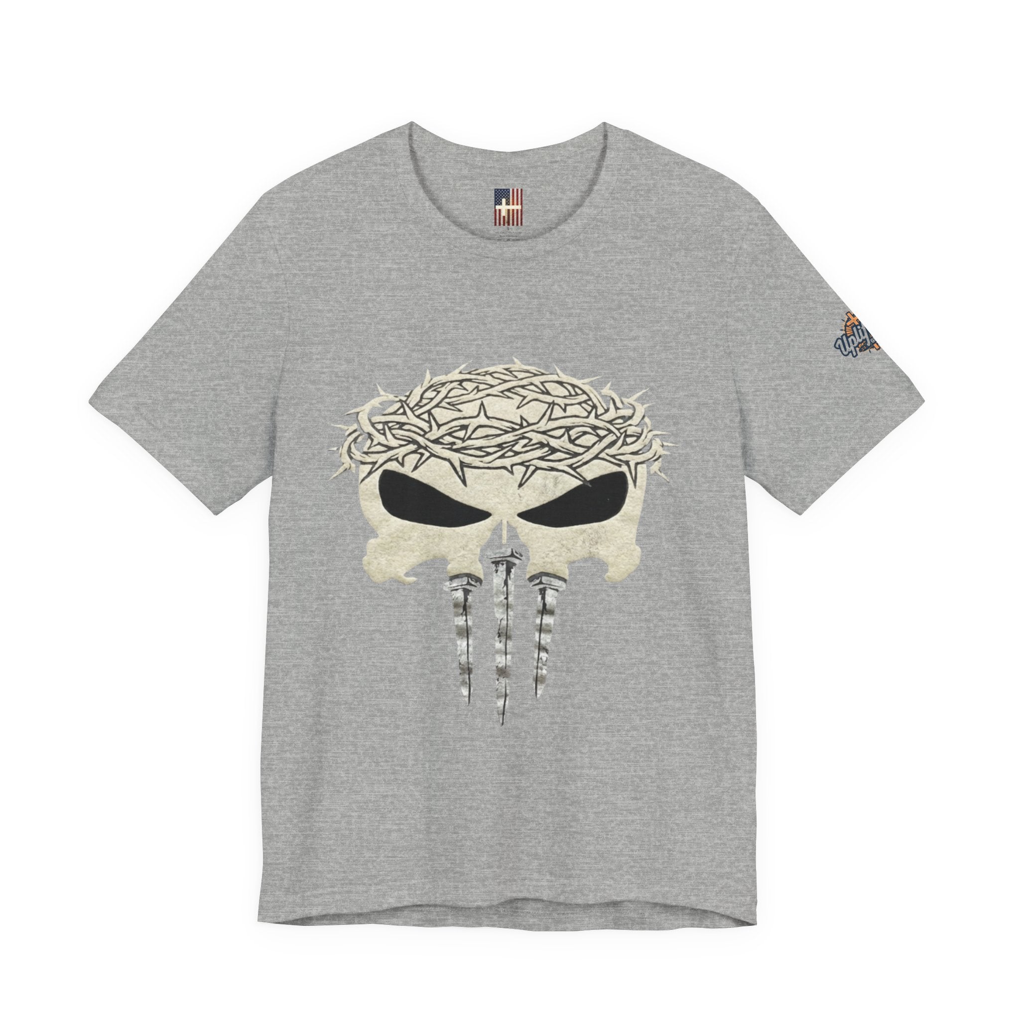 Christian Skull T-shirt - Crown of Thorns & Nails - Warrior Faith T-shirt Printify
