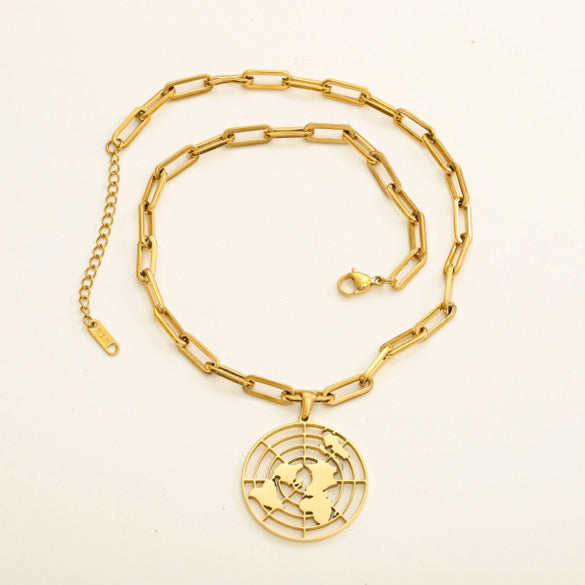 Biblical Flat Earth Pendant Necklace Pretty Little Patriot