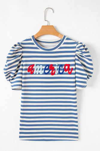 American Puff Sleeve Top Pretty Little Patriot