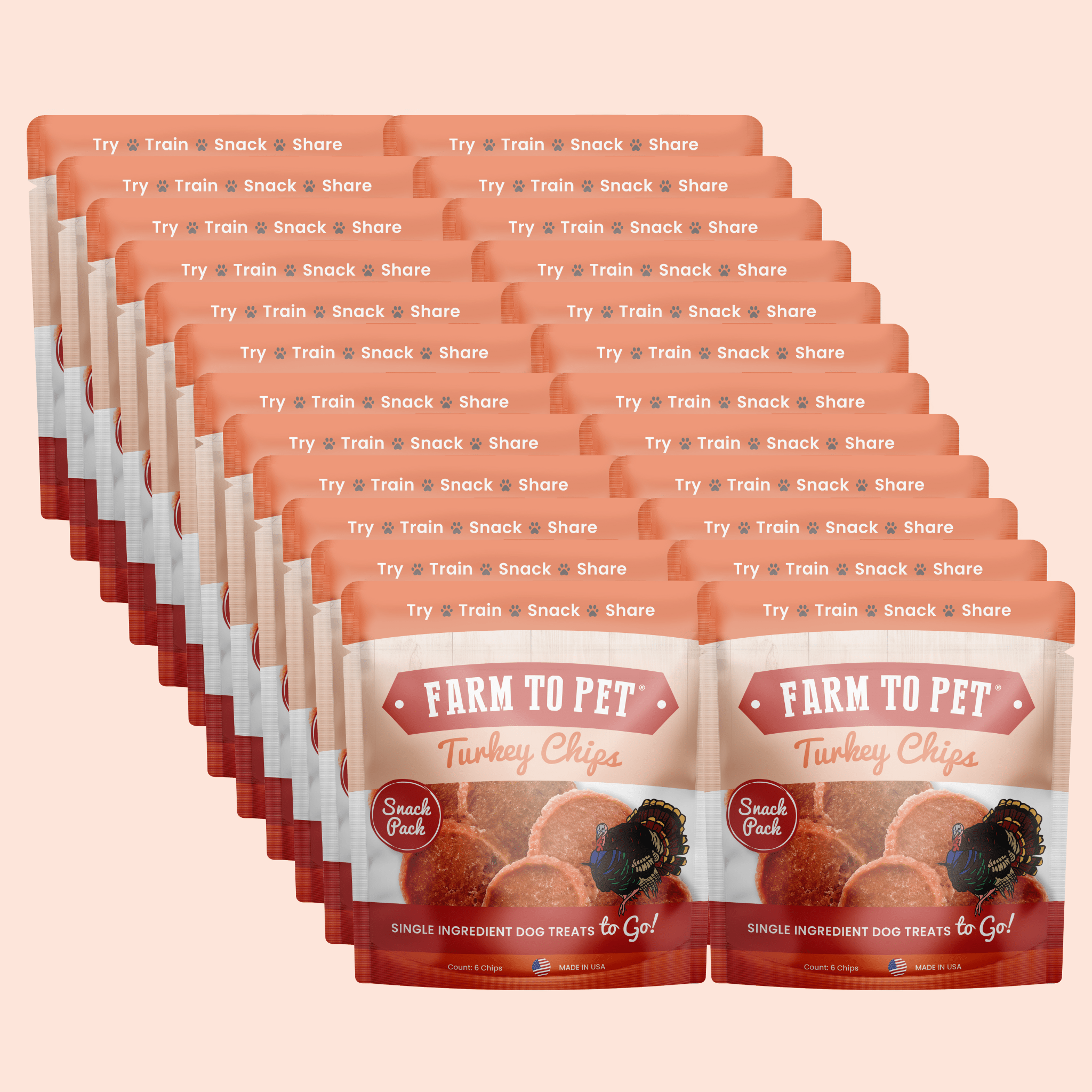 Turkey Chips Snack Pack Bundles | Low Allergen Treats for Training Farm To Pet