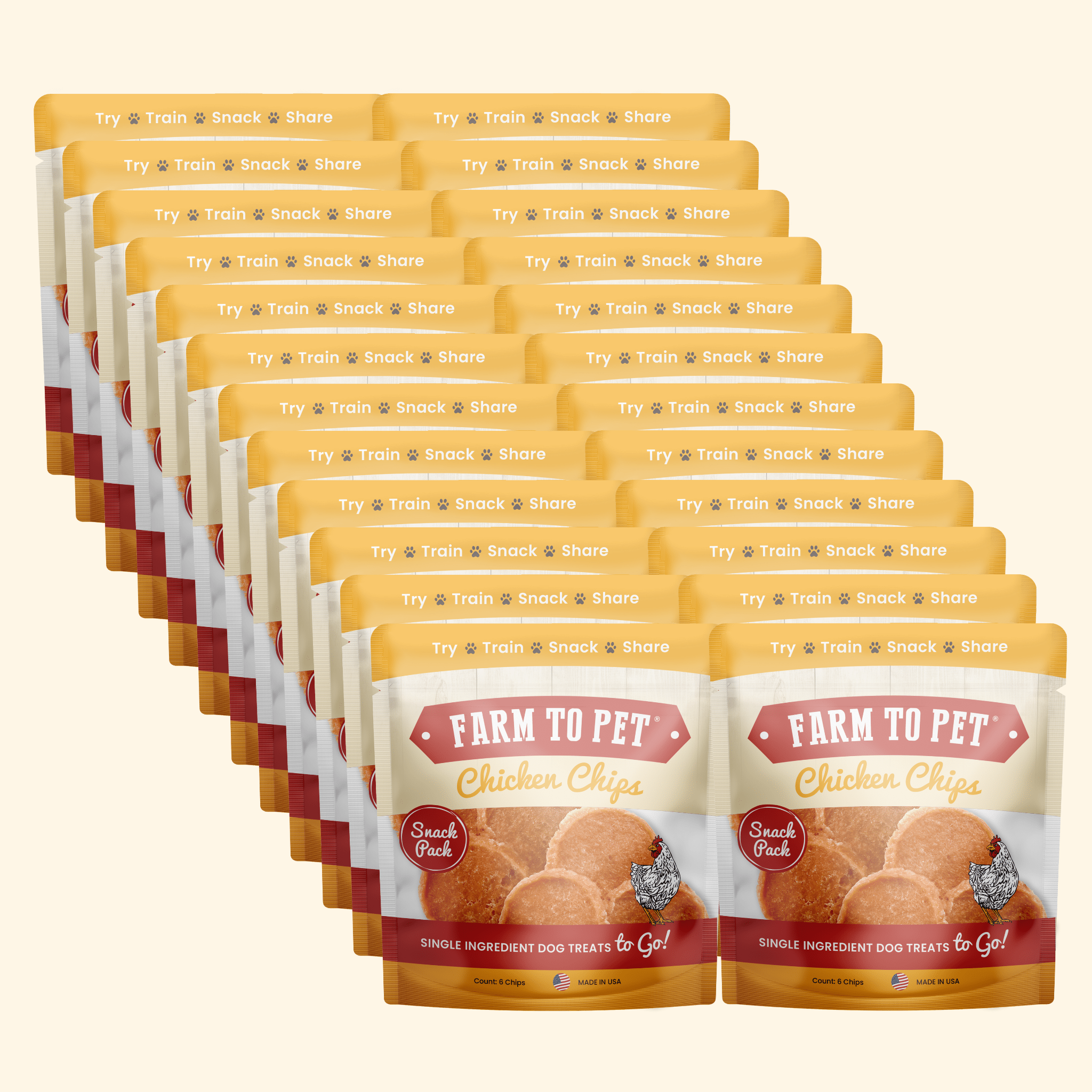 Chicken Chips Snack Pack Bundles | Dog Party Favors & Training Treats Farm To Pet