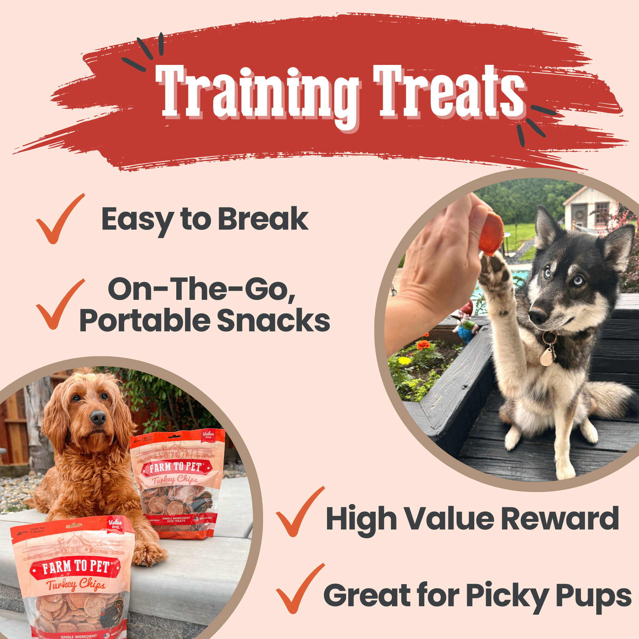 Turkey Chips for Dogs | All-Natural Single-Ingredient Healthy Dog Treats Farm To Pet