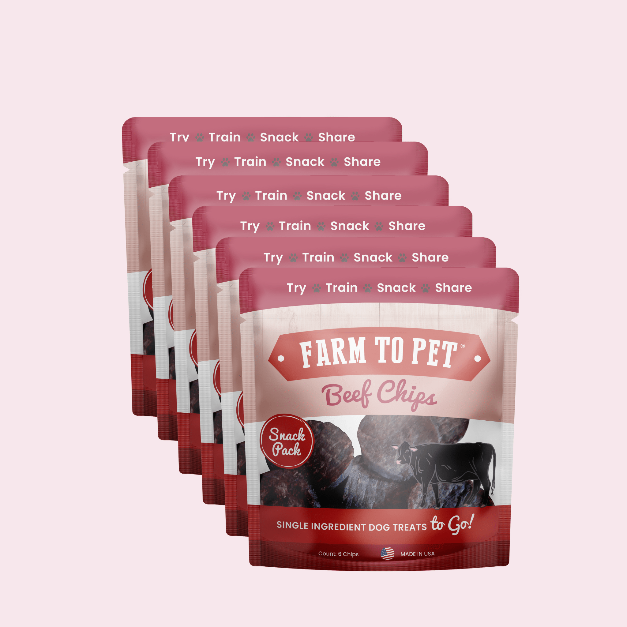 Beef Chips Snack Pack Bundles | Dog Treats for Training & Travel Farm To Pet