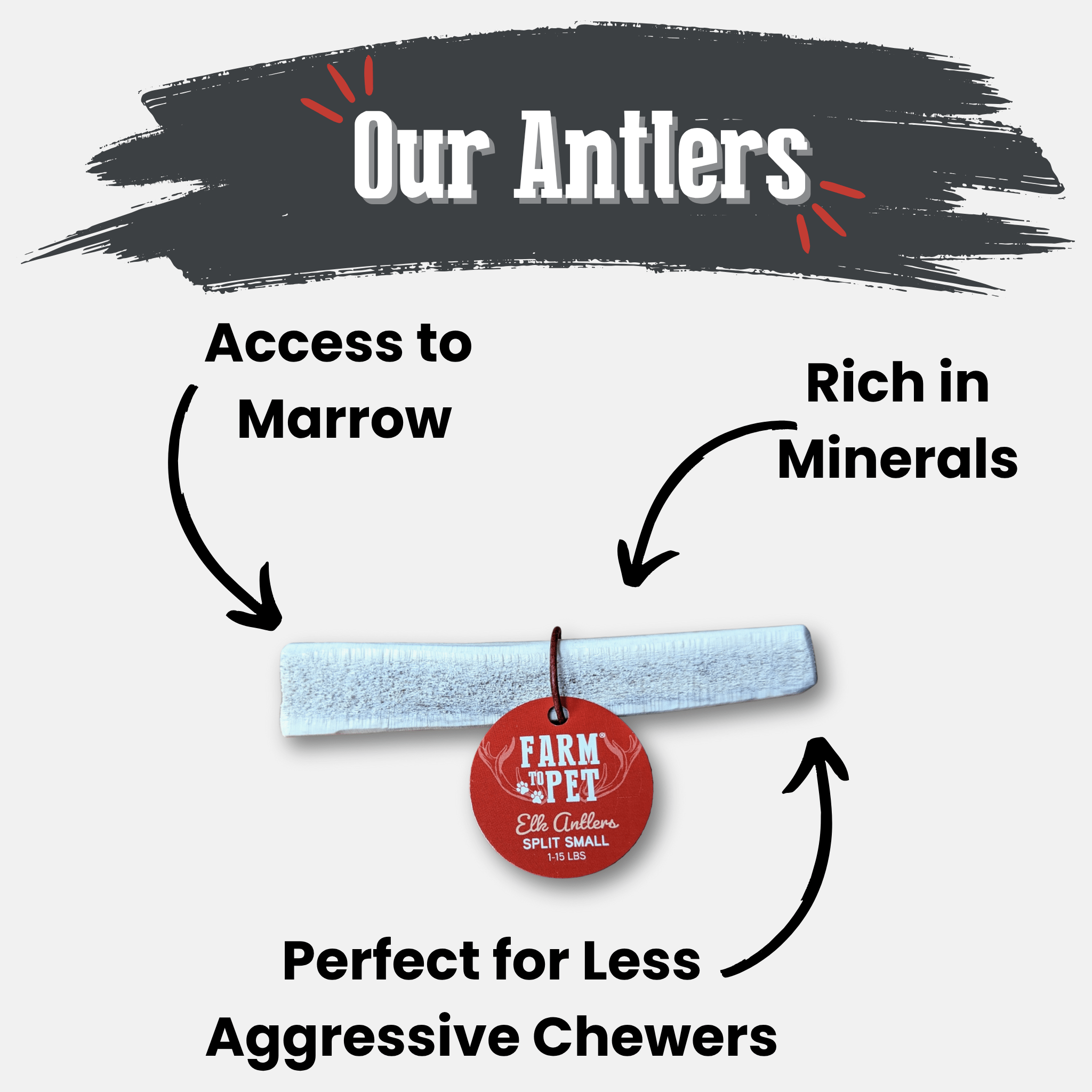 Elk Antler Dog Chews | All-Natural Whole and Split Elk Antler Chews for Dogs Farm To Pet