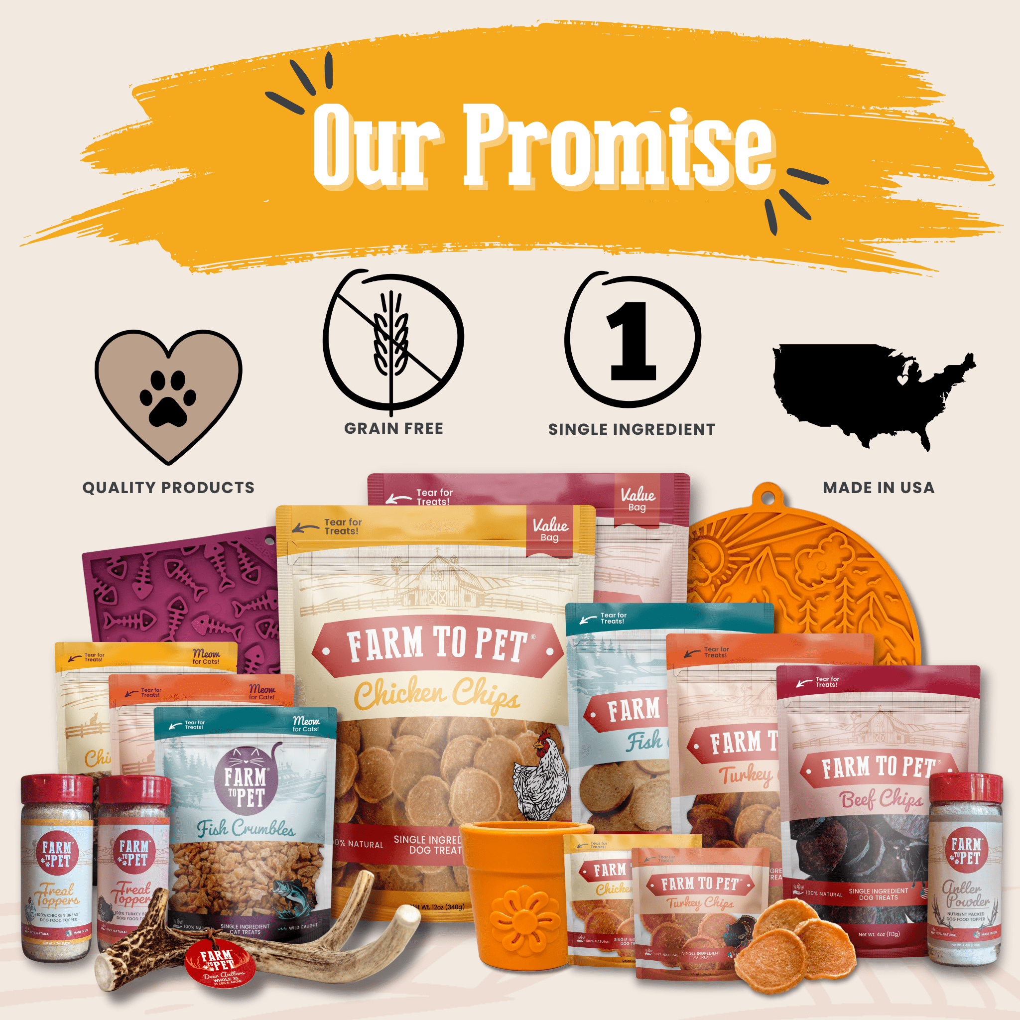 Treat Topper Antler Powder Dog Food Topper | Nutritional Supplement for Dogs and Cats Farm To Pet