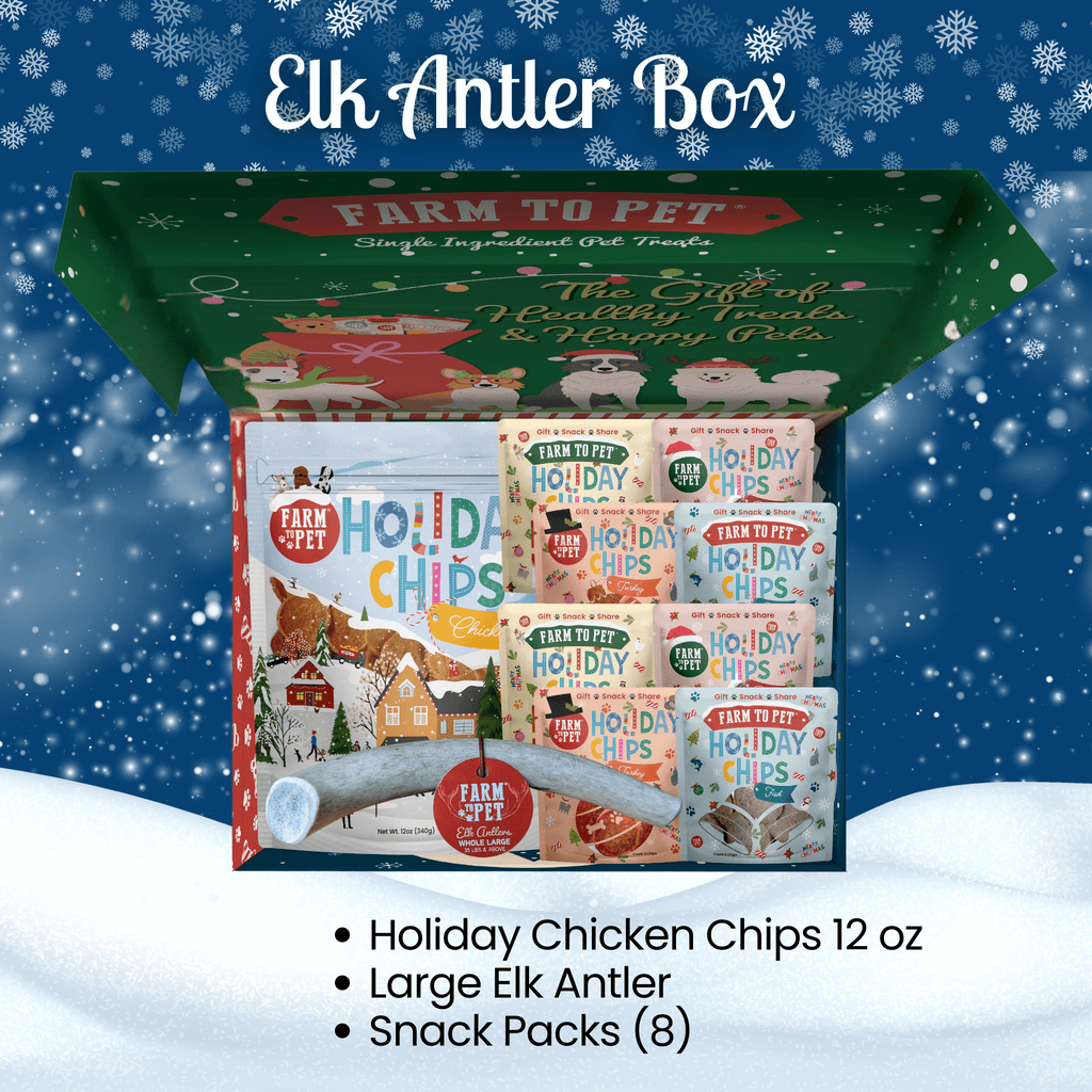 Elk The Halls Antler Chew & Dog Treat Box Farm To Pet
