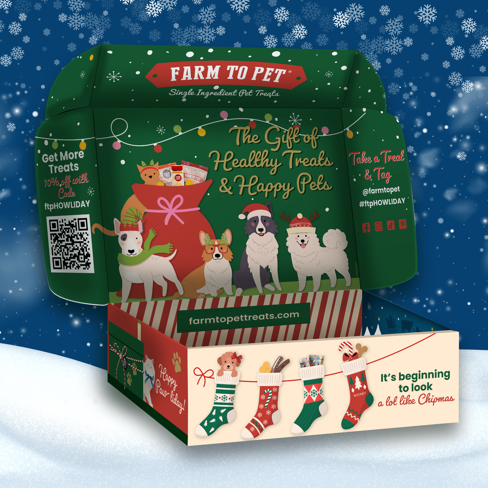 Elk The Halls Antler Chew & Dog Treat Box Farm To Pet