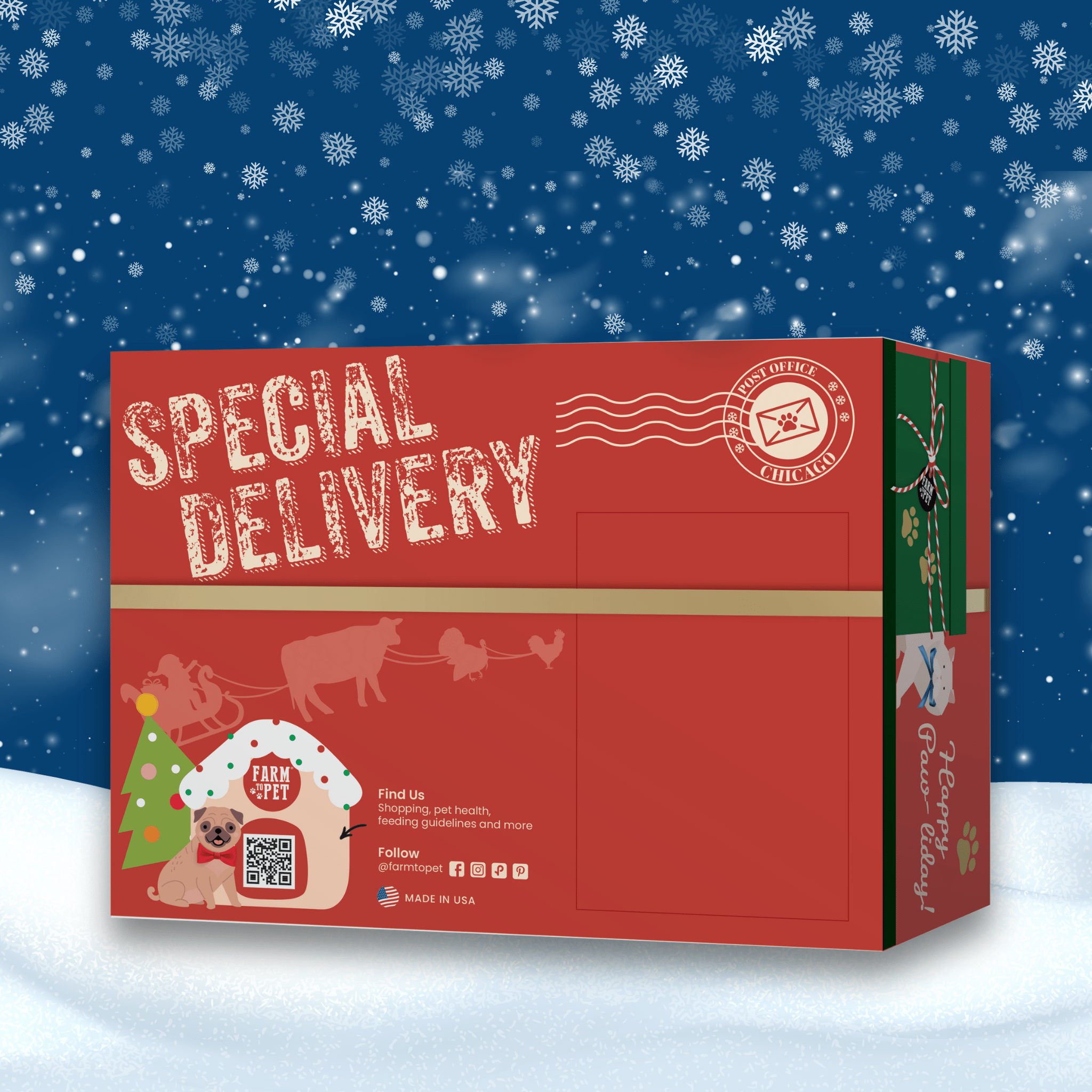 Elk The Halls Antler Chew & Dog Treat Box Farm To Pet