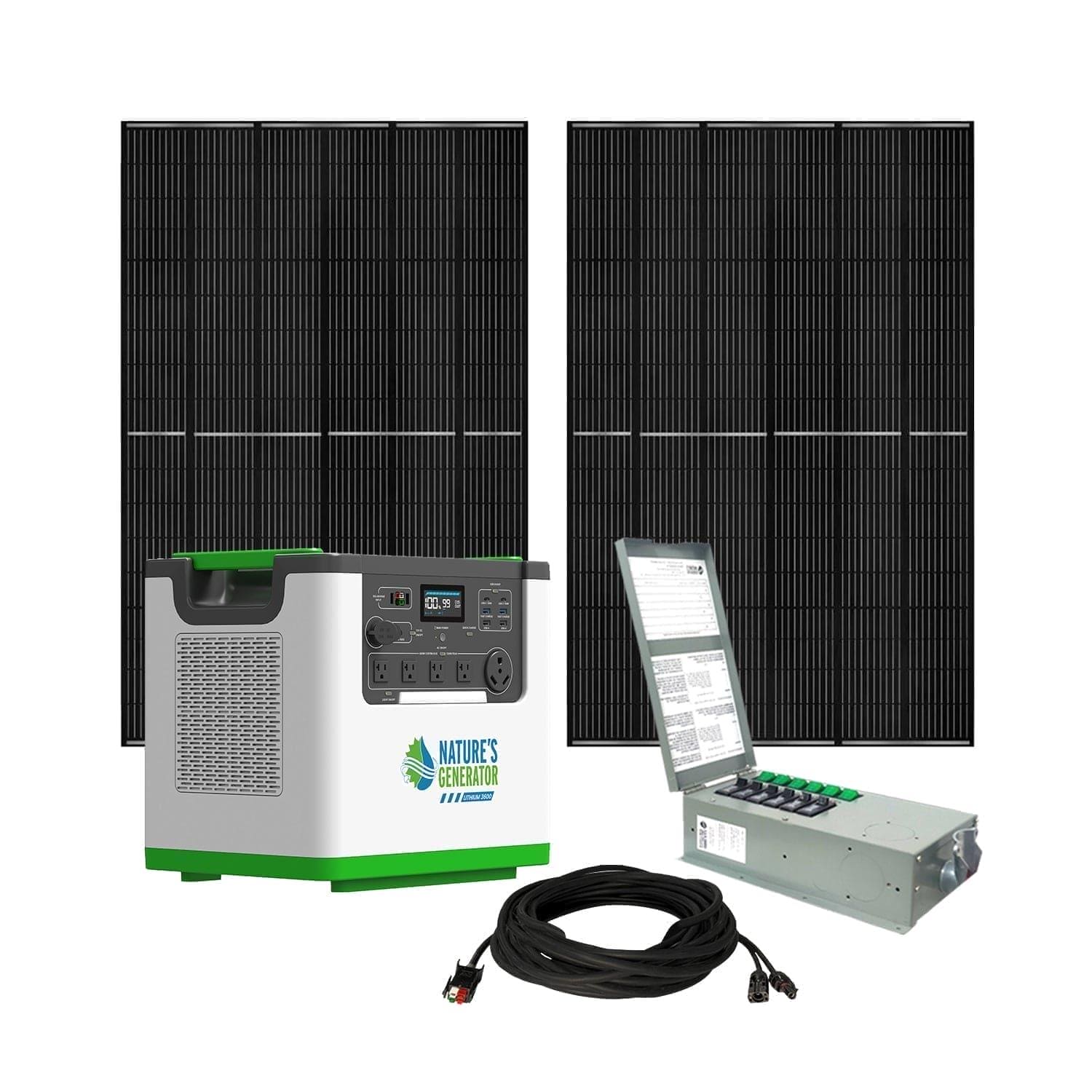 Nature's Generator Lithium 3600 Solar Generator and Transfer Switch Nature's Generator