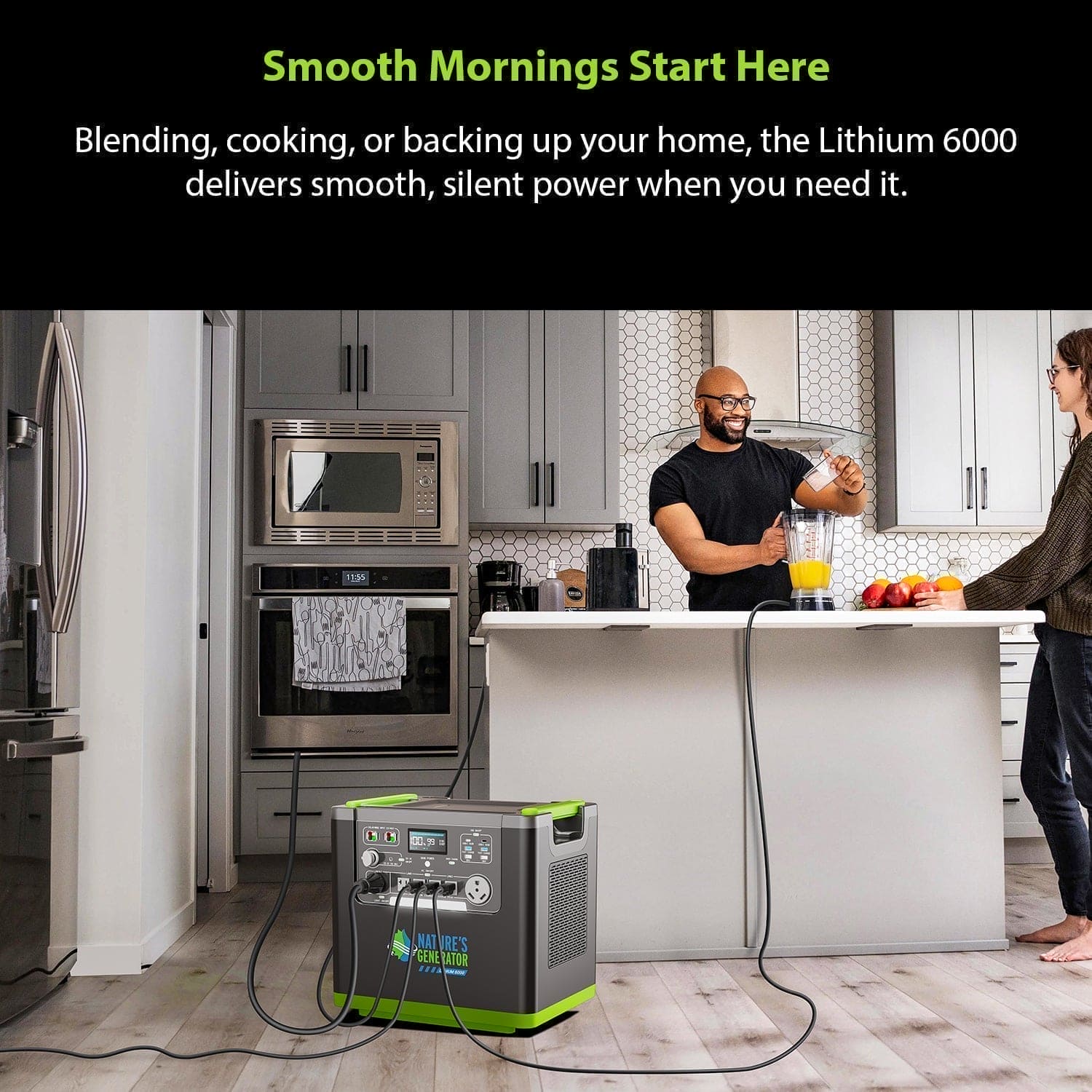 Nature's Generator Lithium 6000 and Transfer Switch Nature's Generator