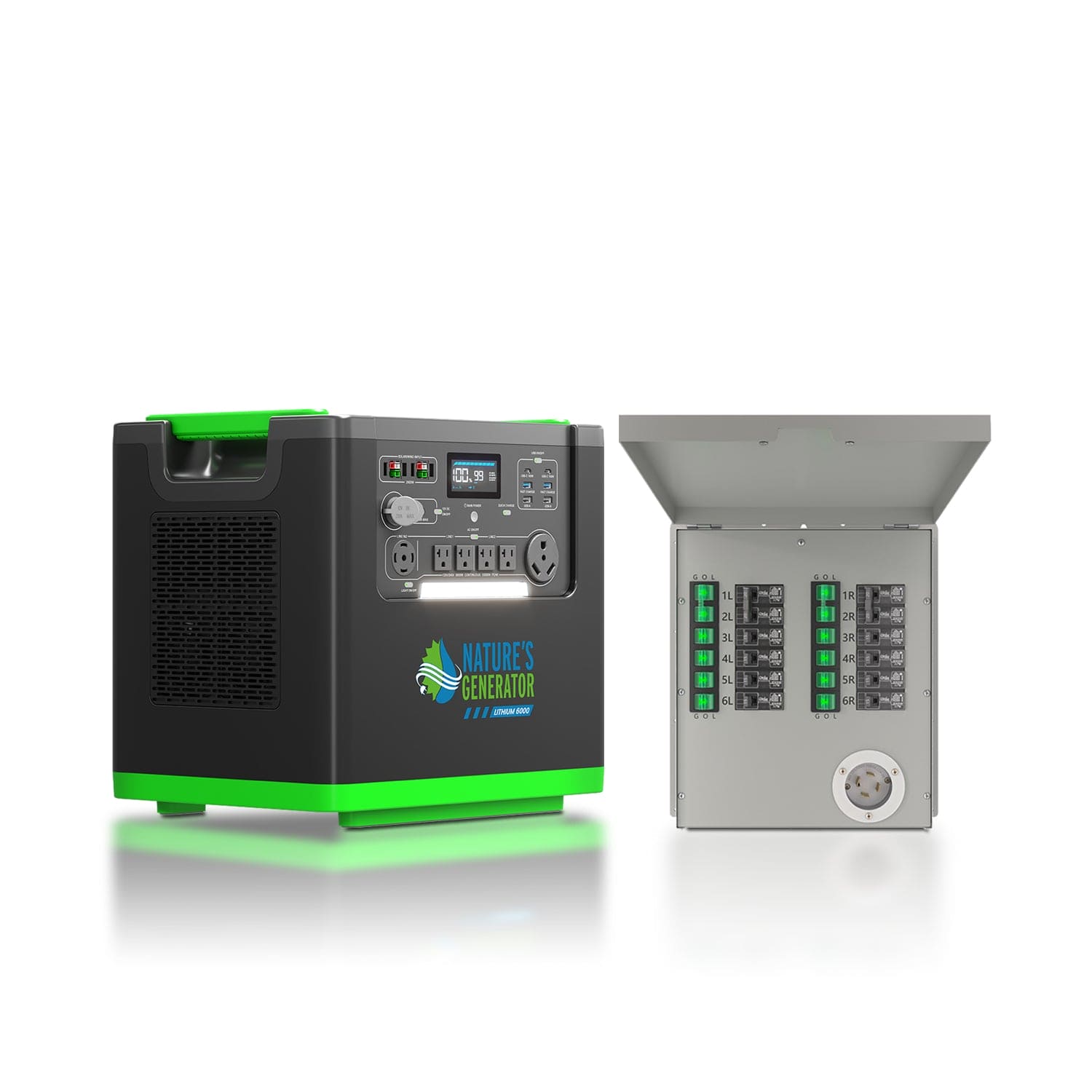 Nature's Generator Lithium 6000 and Transfer Switch Nature's Generator