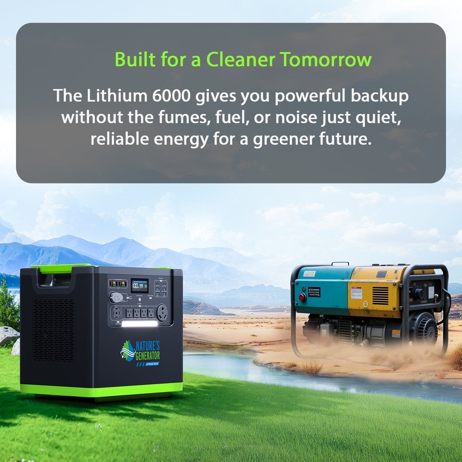 Nature's Generator Lithium 6000 and Transfer Switch Nature's Generator