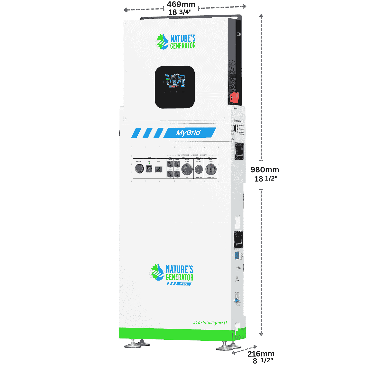 MyGrid 10K with Transfer Switch for House Battery Backup Nature's Generator